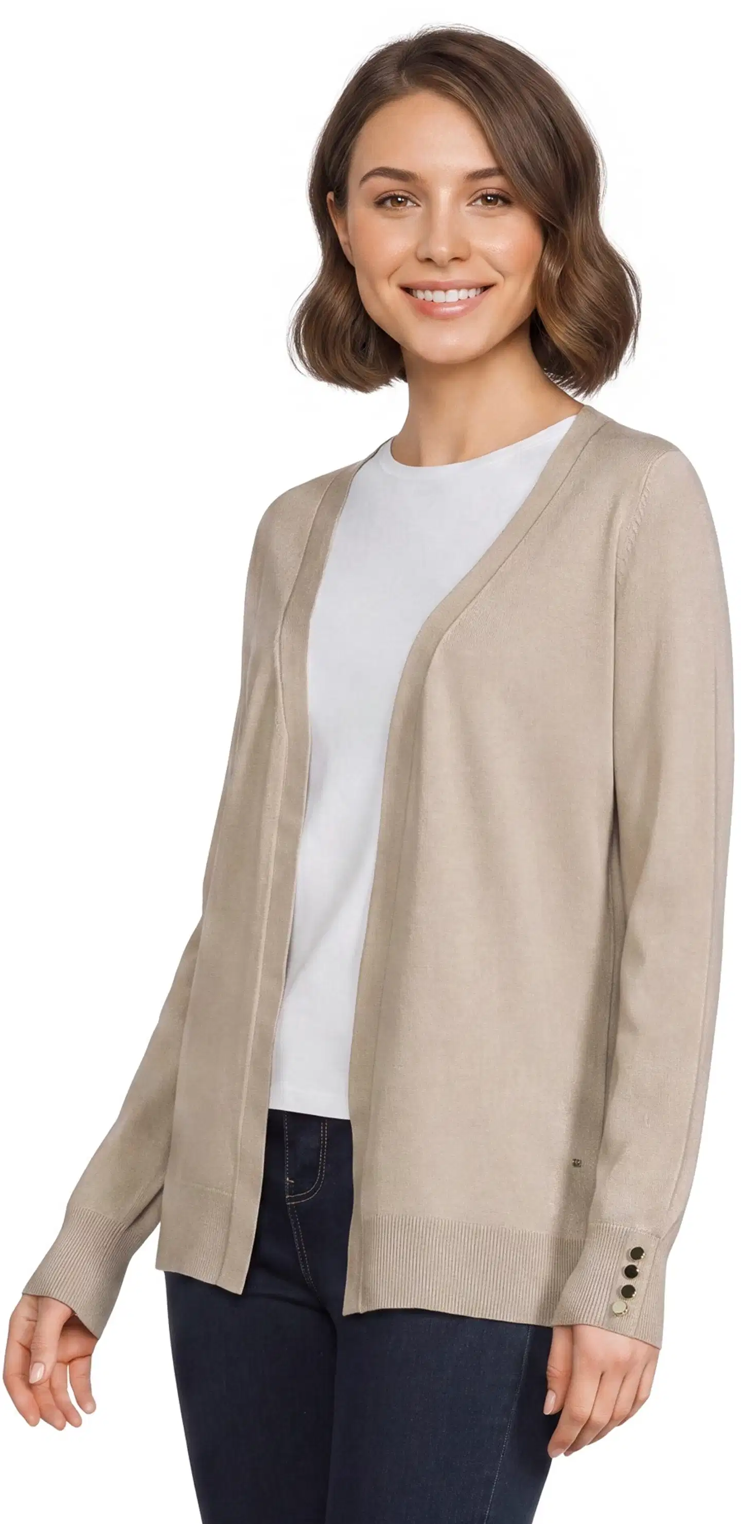 London Fog naisten neuletakki napit 213L262903 - beige - 1