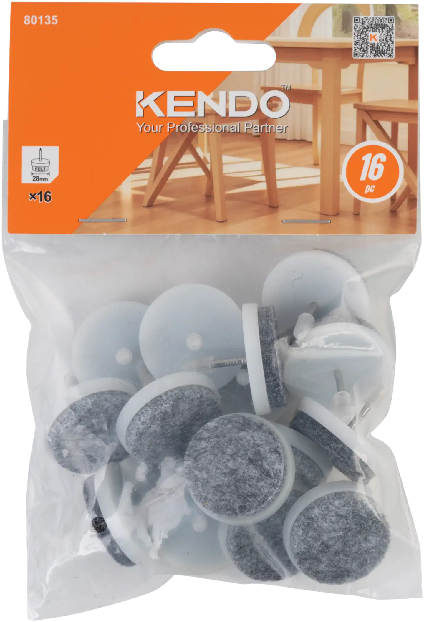 Kendo huopatassu naula 28 mm 16 kpl, valkoinen - 1