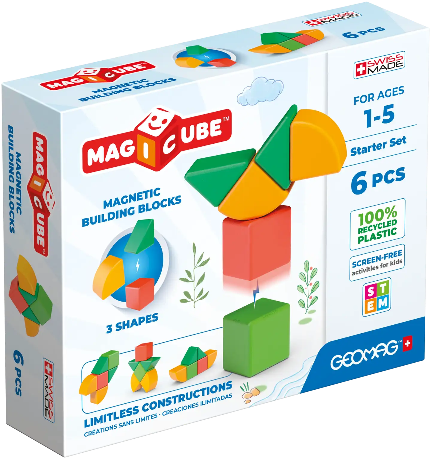 Geomag Magicube Aloitussetti -magneettirakennussetti 6 osaa - 1