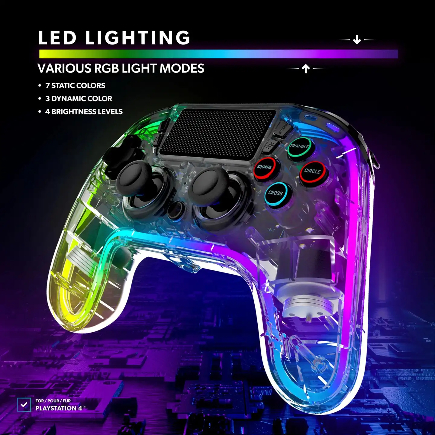 Snakebyte PS4 langaton peliohjain RGB led-valoilla - 3