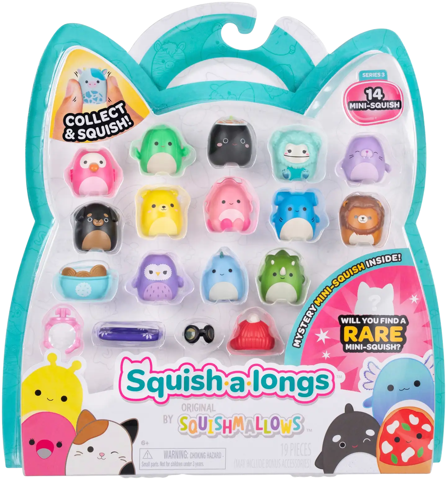 Squish-a-longs 2,5 cm hahmo 14 kpl V2 S3 - 2