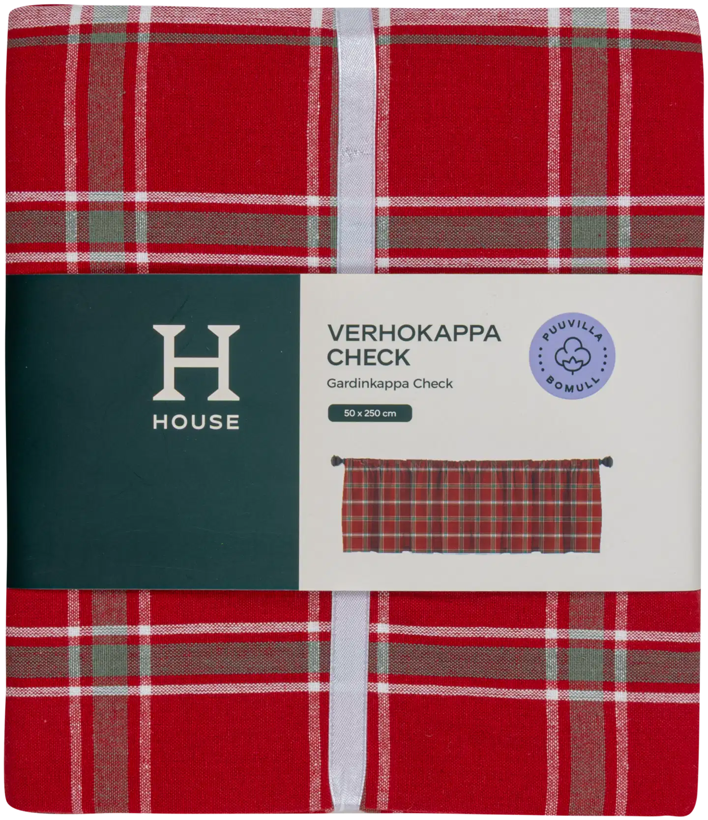 House verhokappa Check 250x50 cm punainen - 2