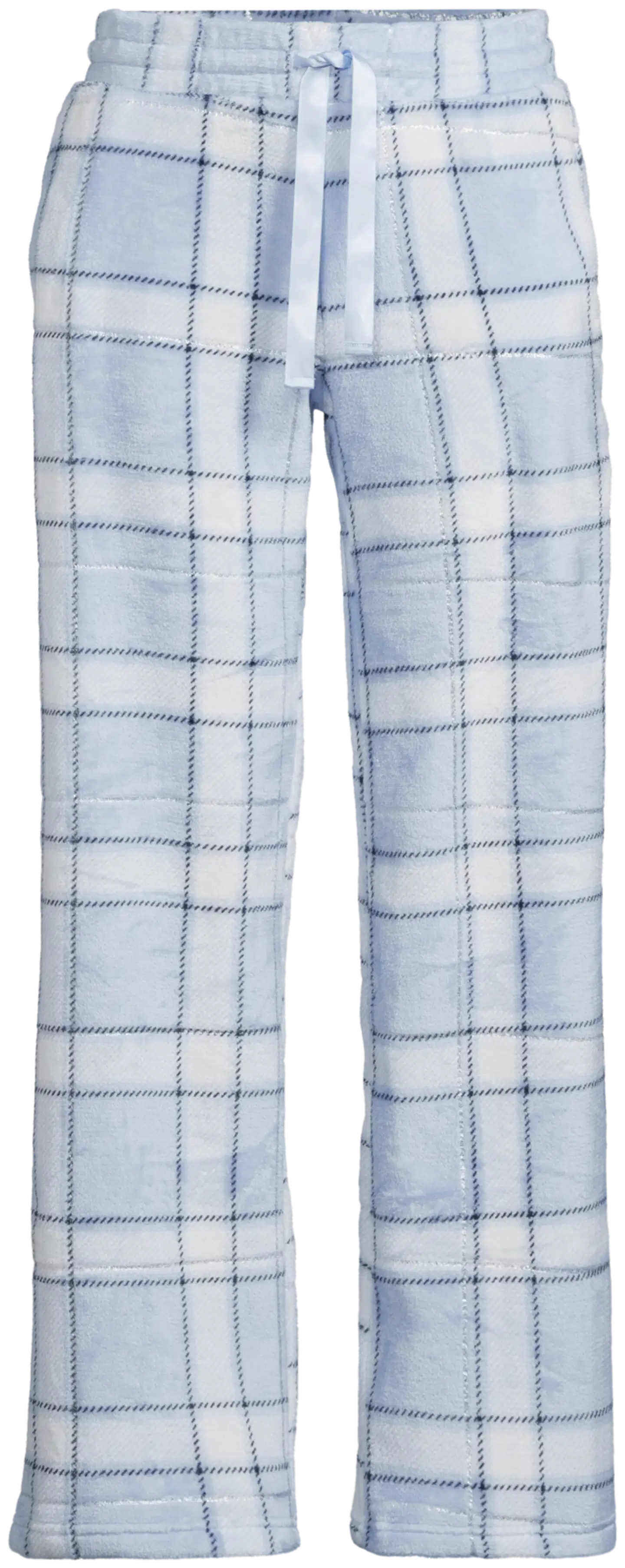 Actuelle naisten fleecehousut 212A382636 - Blue check - 2