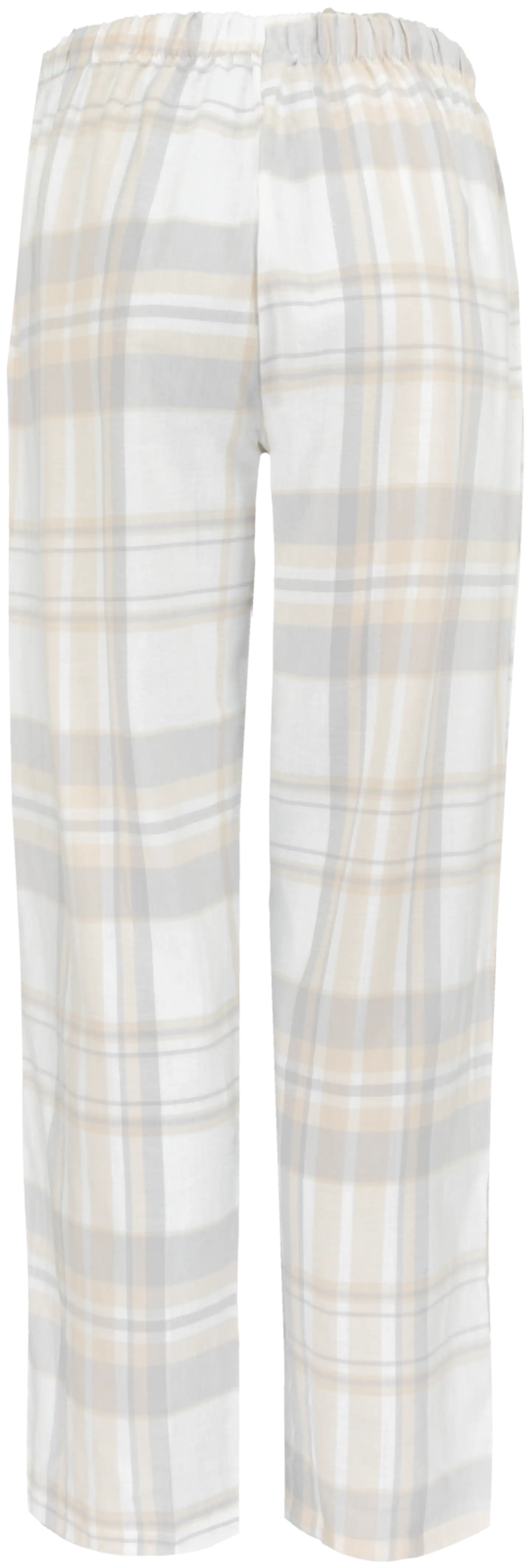 TEX naisten flanellihousut I997296 - Off white - 3