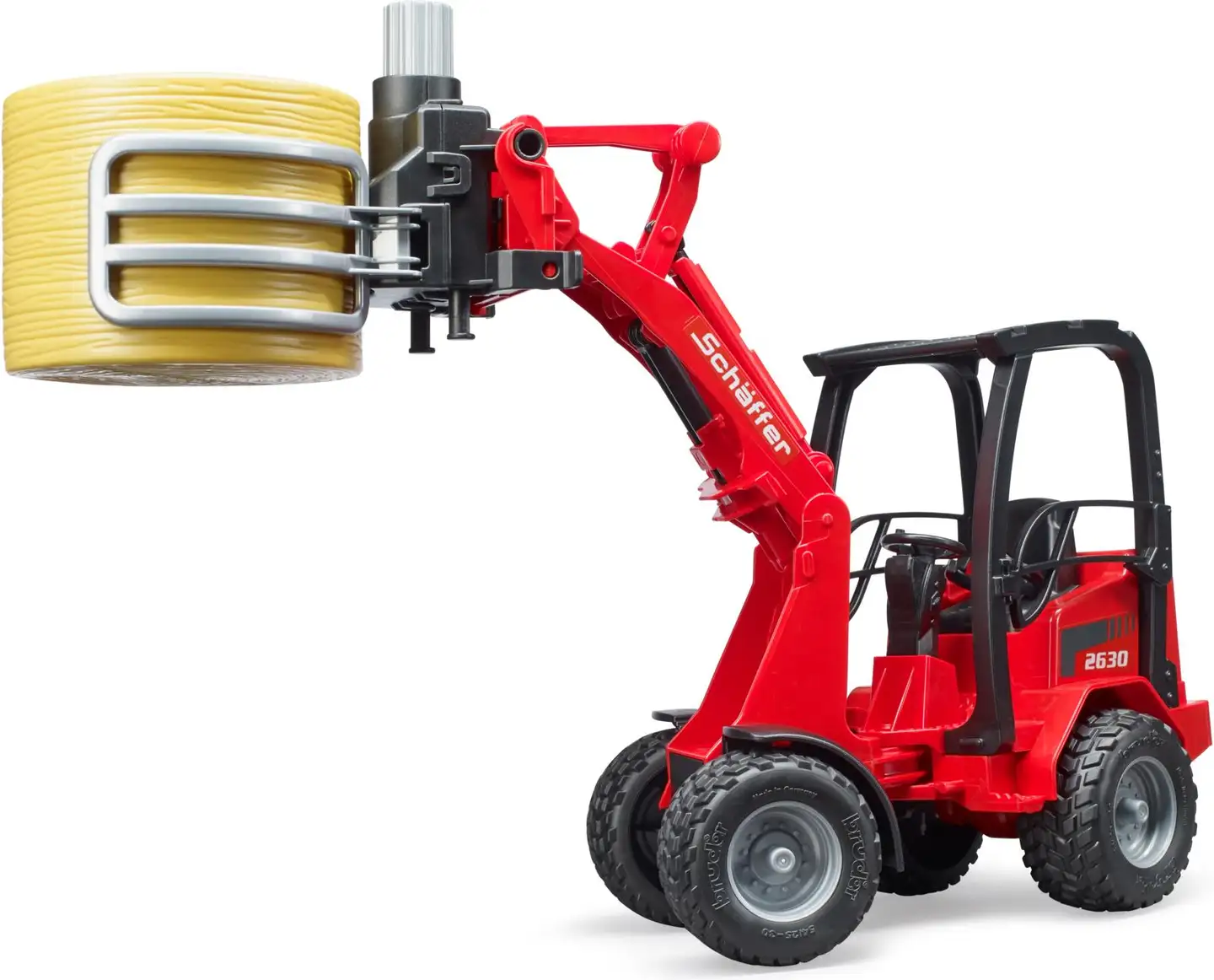 Bruder traktori Schäffer Compact loader 2630 paalipihdeillä ja 1 pyöröpaali - 5