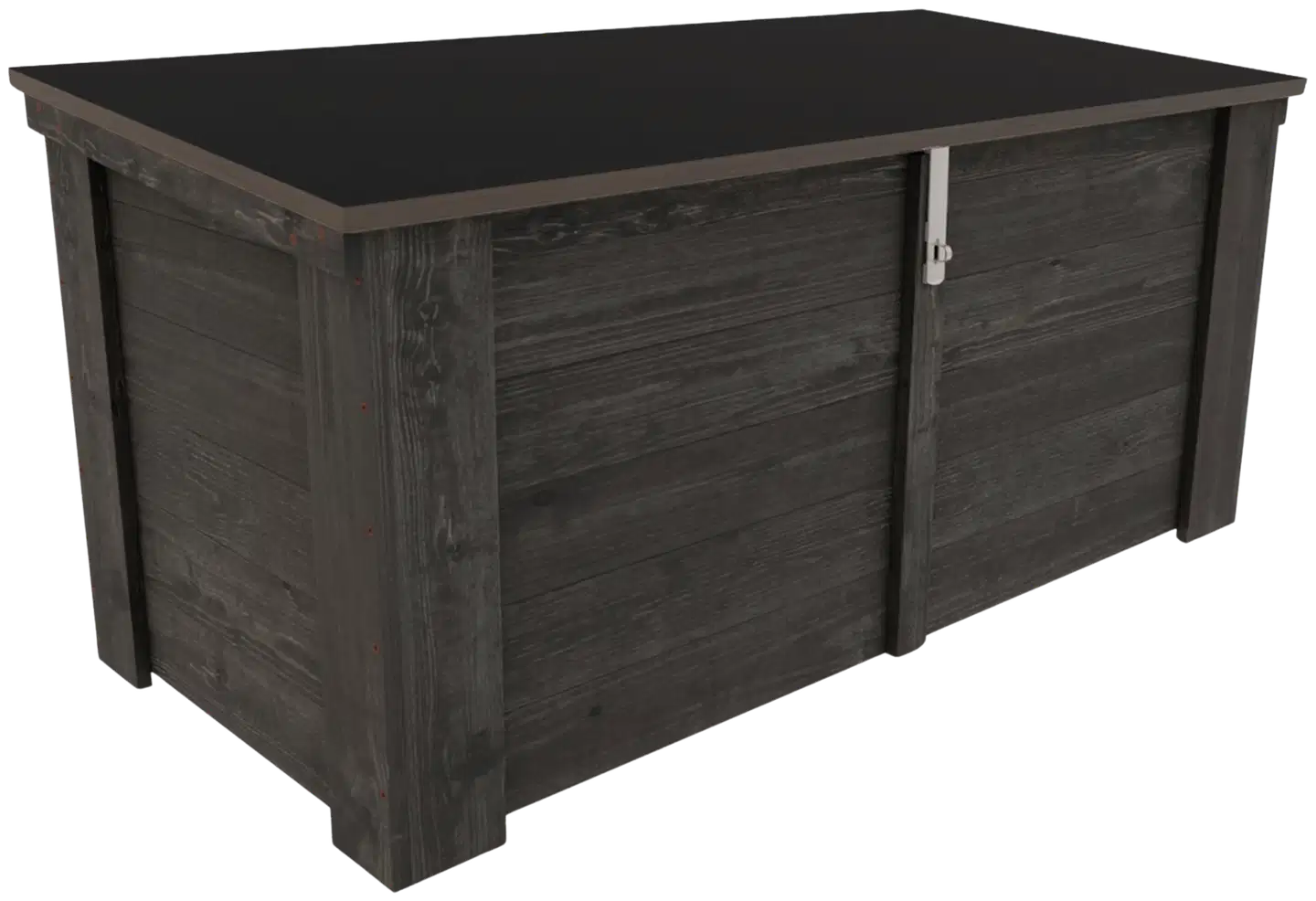 Lukittava piha-arkku kaltevalla kannella, grafiitin harmaa, 130x58x60 cm - 1