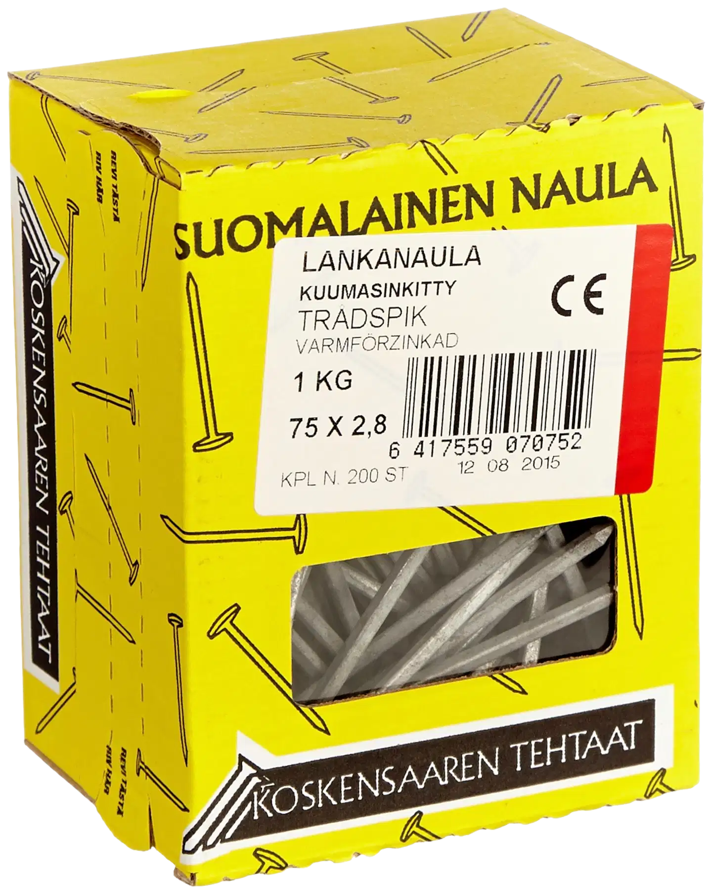 Koskensaaren Tehtaat Lankanaula kuumasink. 1kg 75x2,8mm - 1