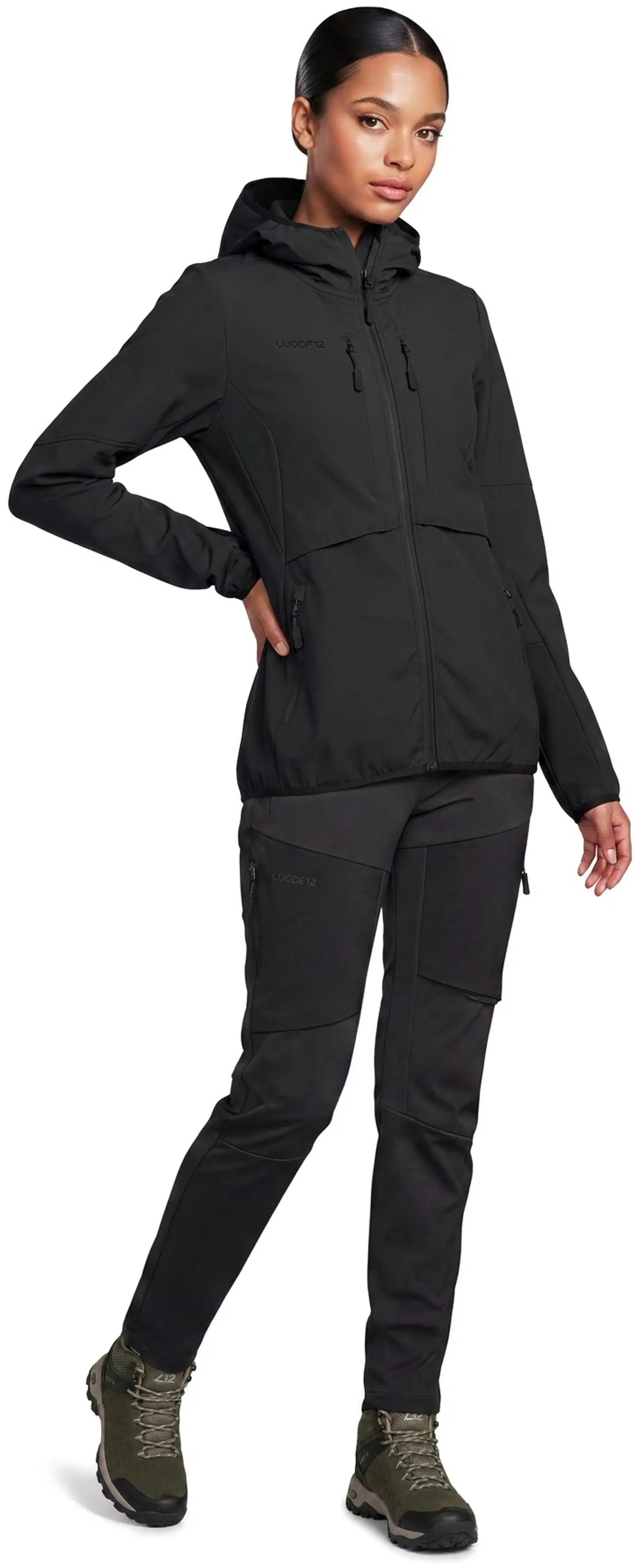 Luode12 naisten retkeilytrikoot 223L112665 - jet black - 4