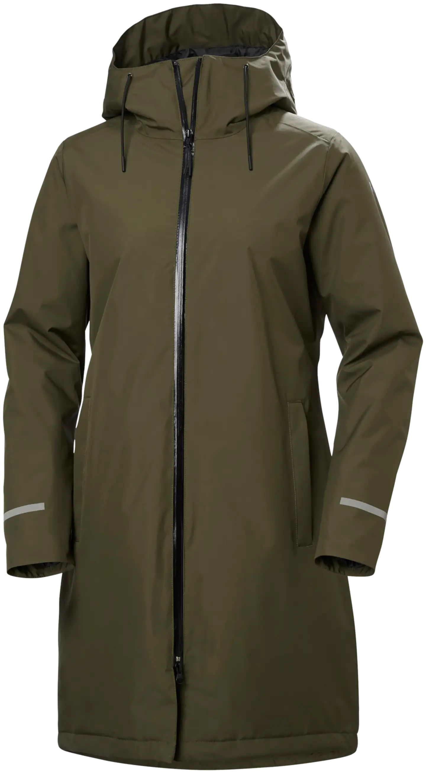 Helly Hansen naisten pitkä kevytvanutakki Aspire Rain 53517 - Utility Green - 1