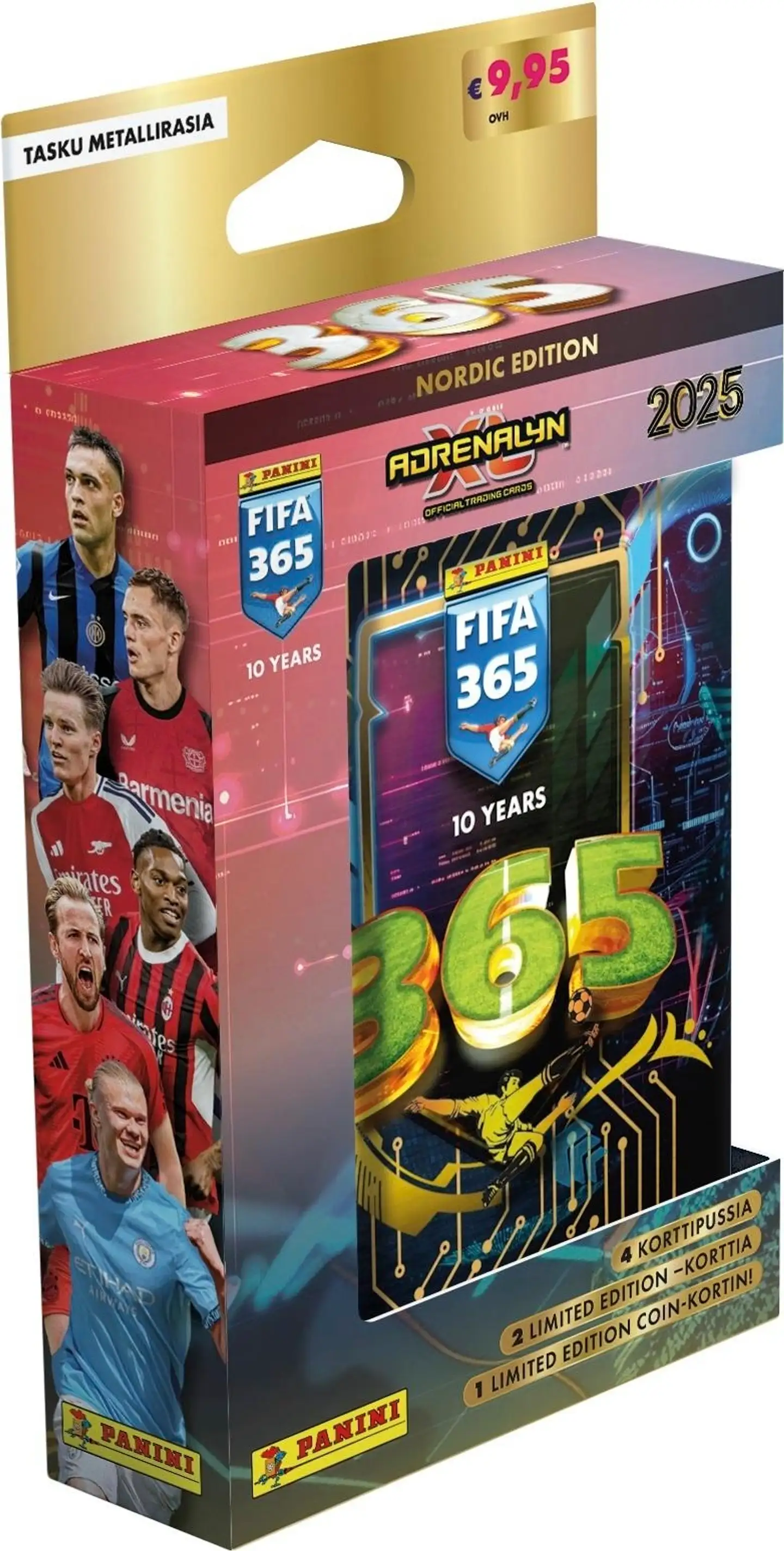 Panini FIFA 365 Adrenalyn XL -tasku metallirasia Nordic Edition keräilykortit