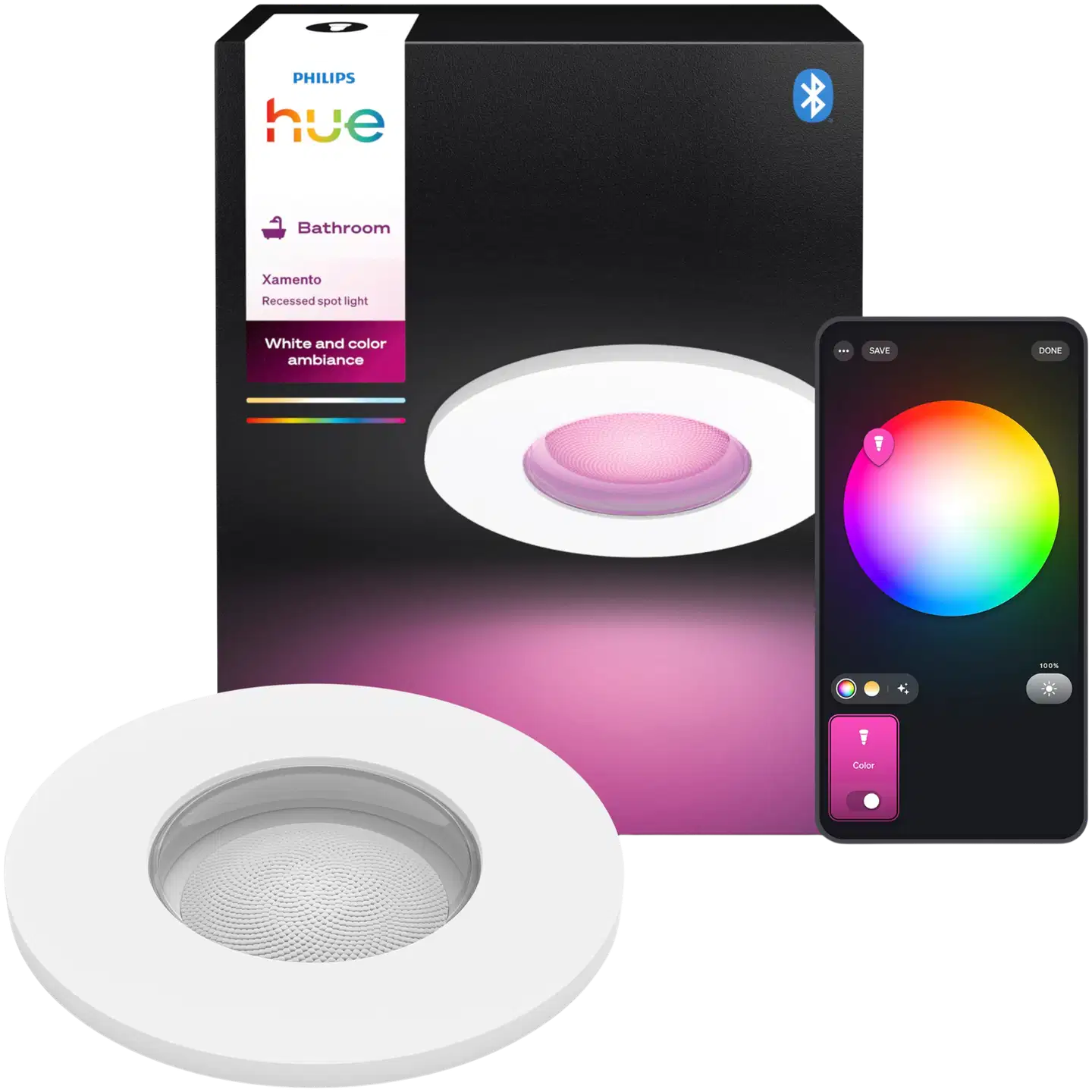 Philips Hue Xamento -upotettu alasvalo 4.2W 2000-6500K 1200Lm valkoinen - 1