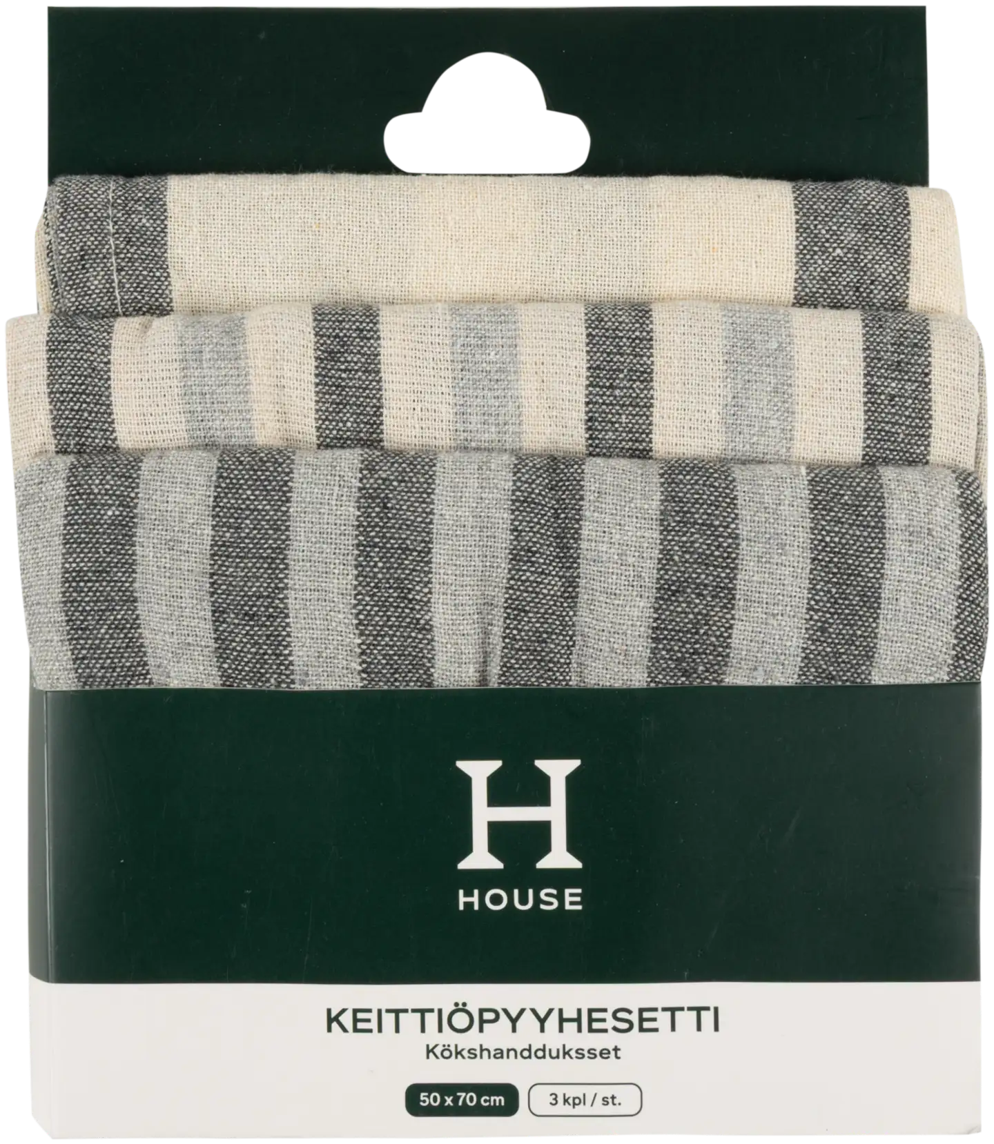 House keittiöpyyhe 3 kpl Kuala, Iskander, Seberang luonnonvalkoinen/harmaa/vaaleansininen