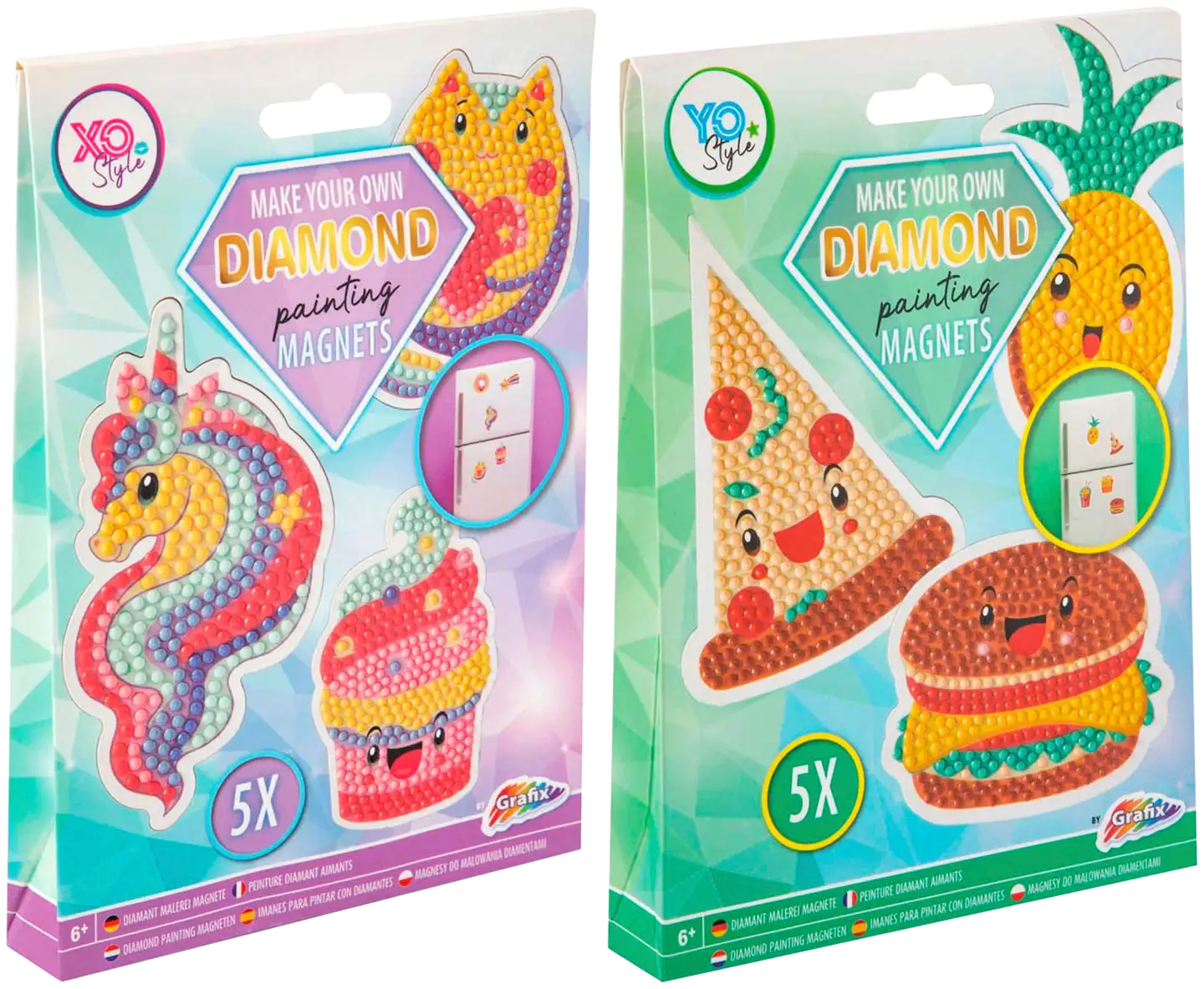 Make your own Diamond Painting Magnets, 2 erilaista