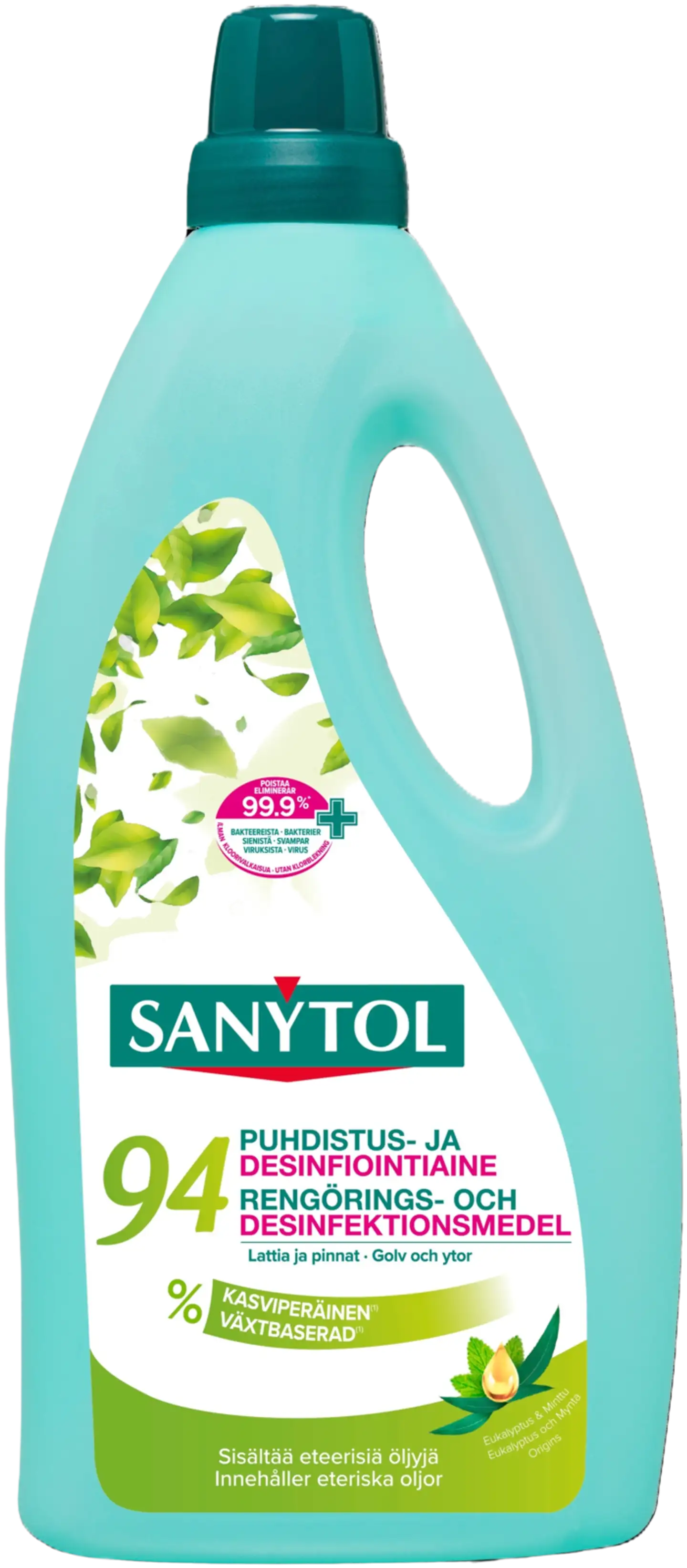 Sanytol 1l Puhdistus- ja desinfiointiaine Lattia ja pinnat, 94% kasviperäiset ainesosat
