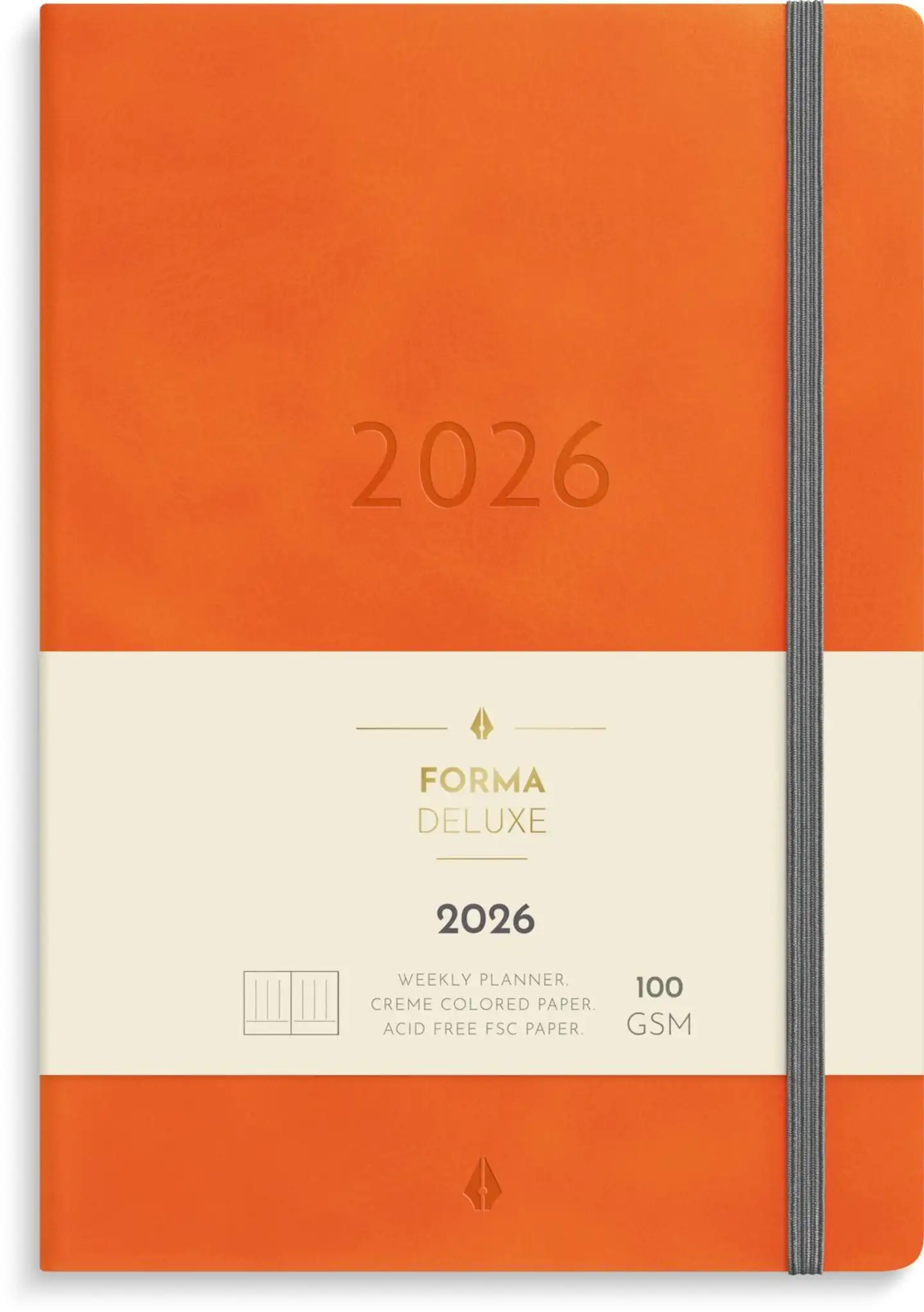 Burde Kalenteri 2026 Business Forma Deluxe oranssi - 1