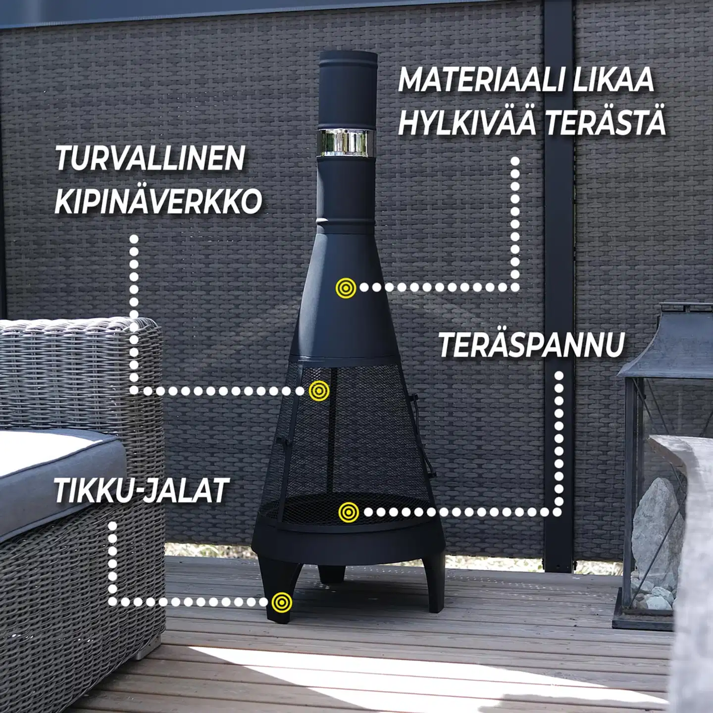 Limousin ulkotulisija pihatakka 126cm - 7