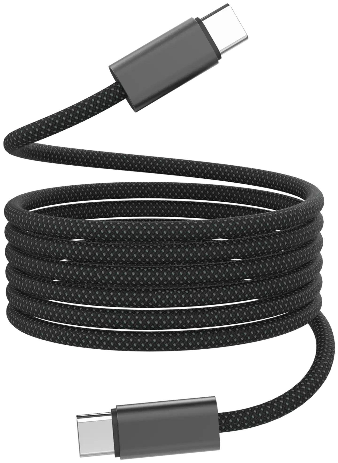 Wave Punottu magneettinen 100W datakaapeli, USB Type-C -> USB Type-C (480 Mbps), 1,5m, Musta - 2