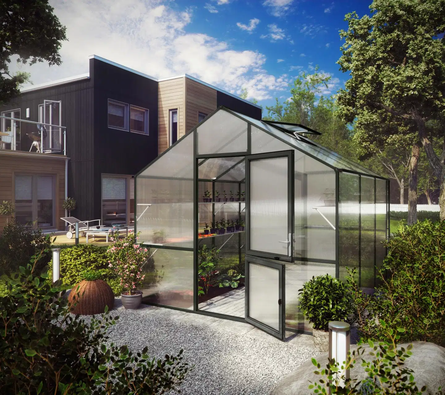 Kreative Gartentechnik kasvihuone Lilie III 9,59 m2 antrasiitinharmaa - 1