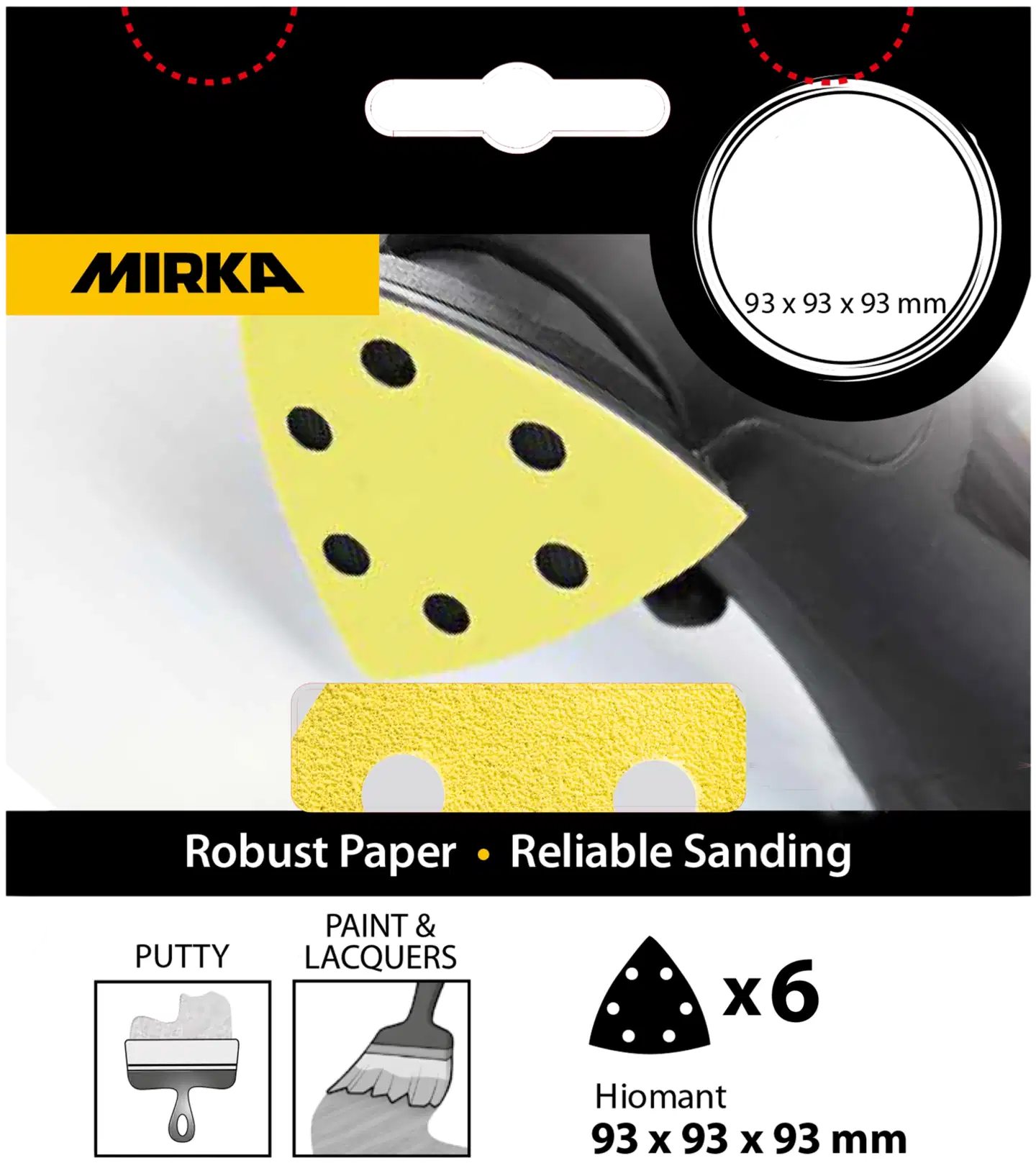 Mirka hiomakolmio HIOMANT 93x93x93mm 6r p60, 6/pakk - 2
