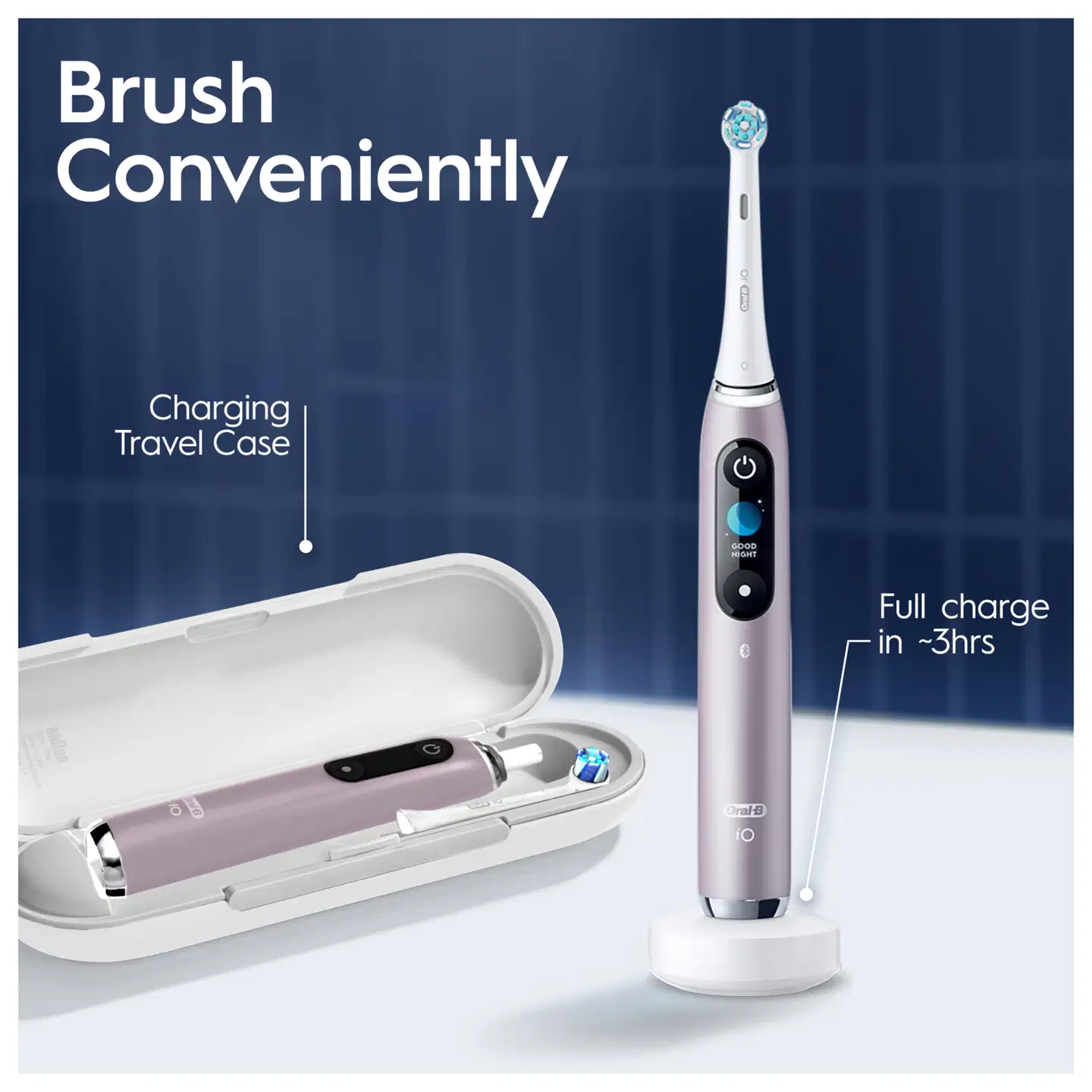 Oral-B iO 9 Rose Quartz sähköhammasharja, 2 vaihtoharjaa, 1 lataava matkakotelo - 7