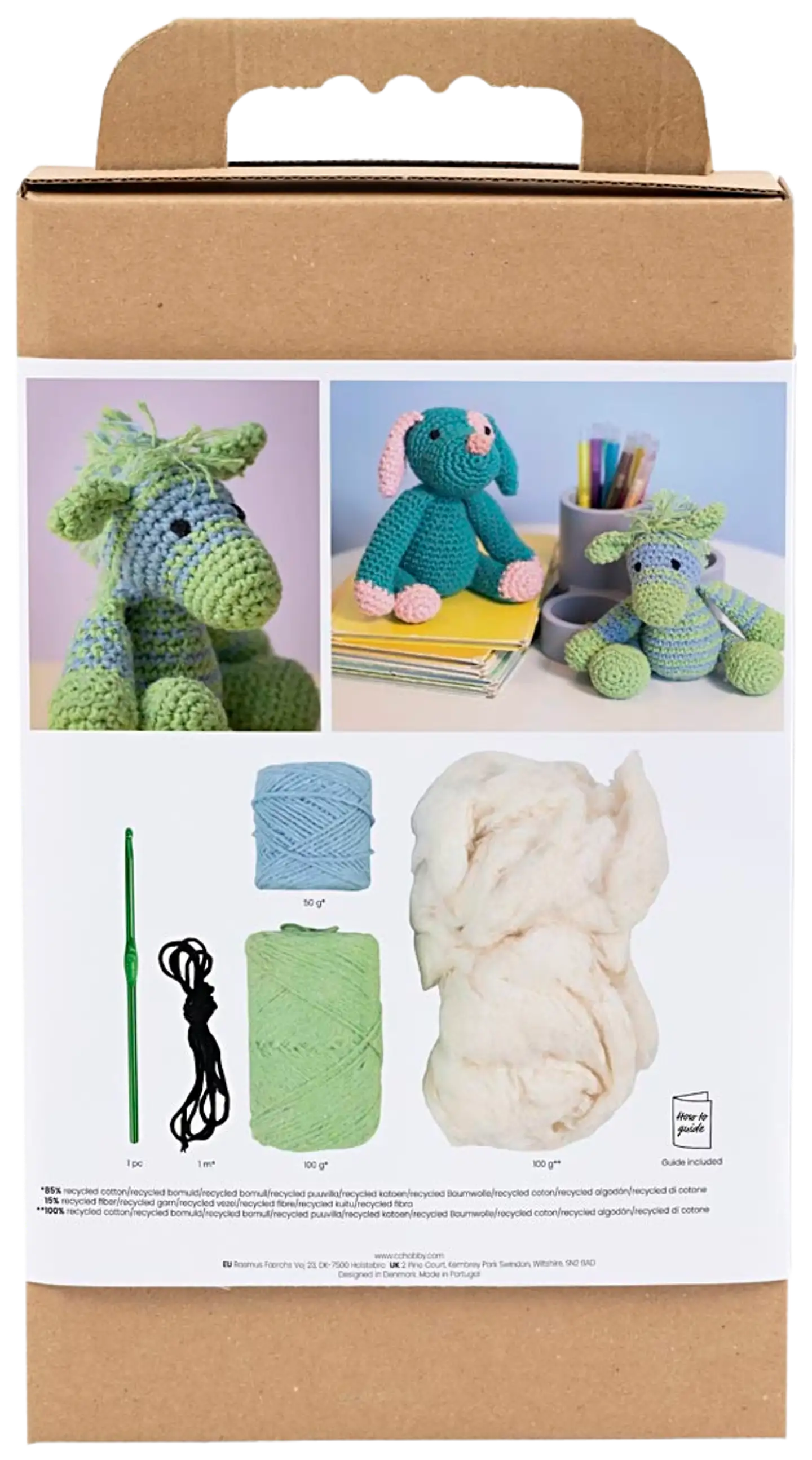 Amigurumi Askartelusetti, Seepra , vaaleansininen, vaaleanvihreä, 1pkk/ 1 pkt - 2