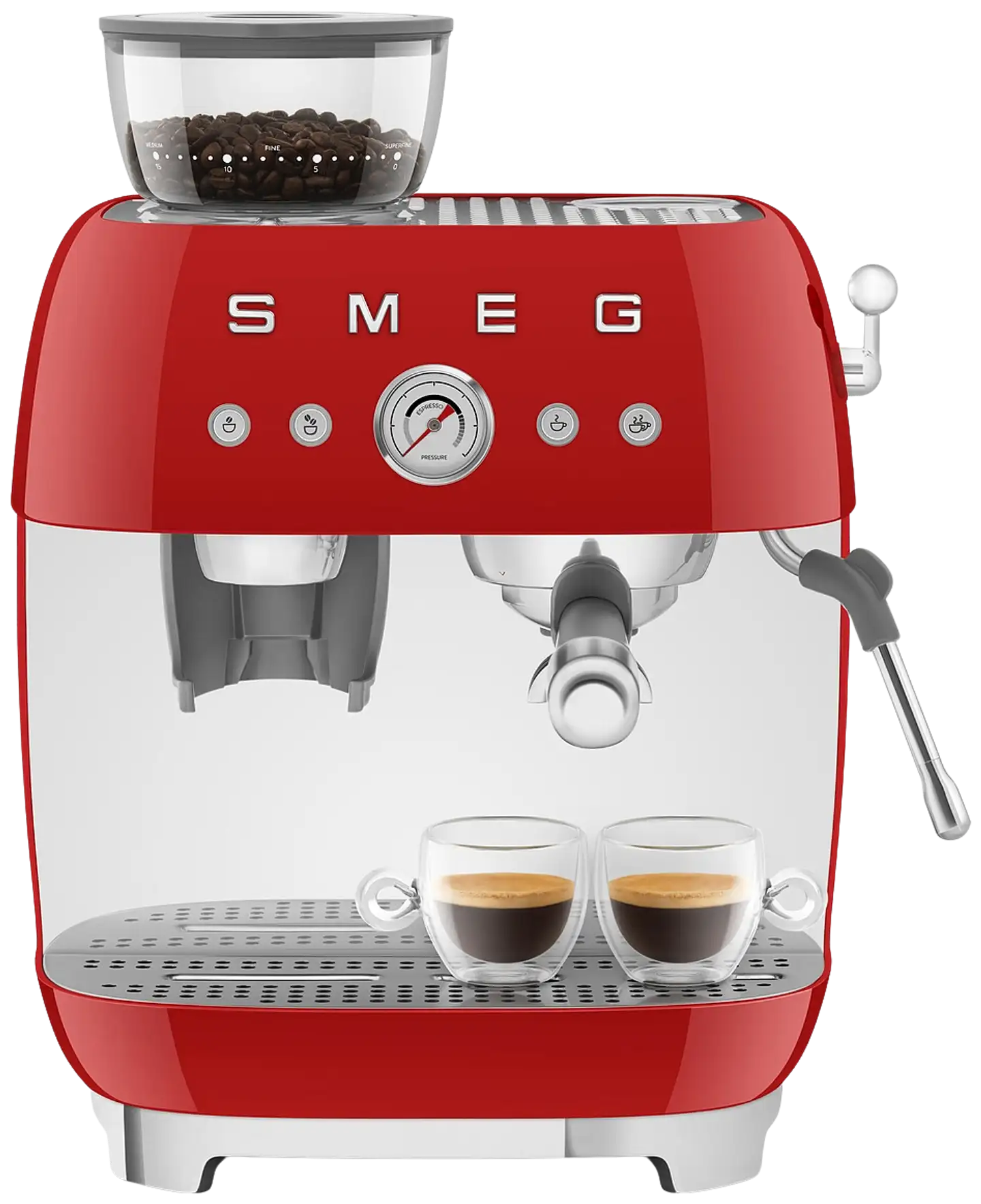 Smeg espressokeitin myllyllä punainen EGF03RDEU - 5