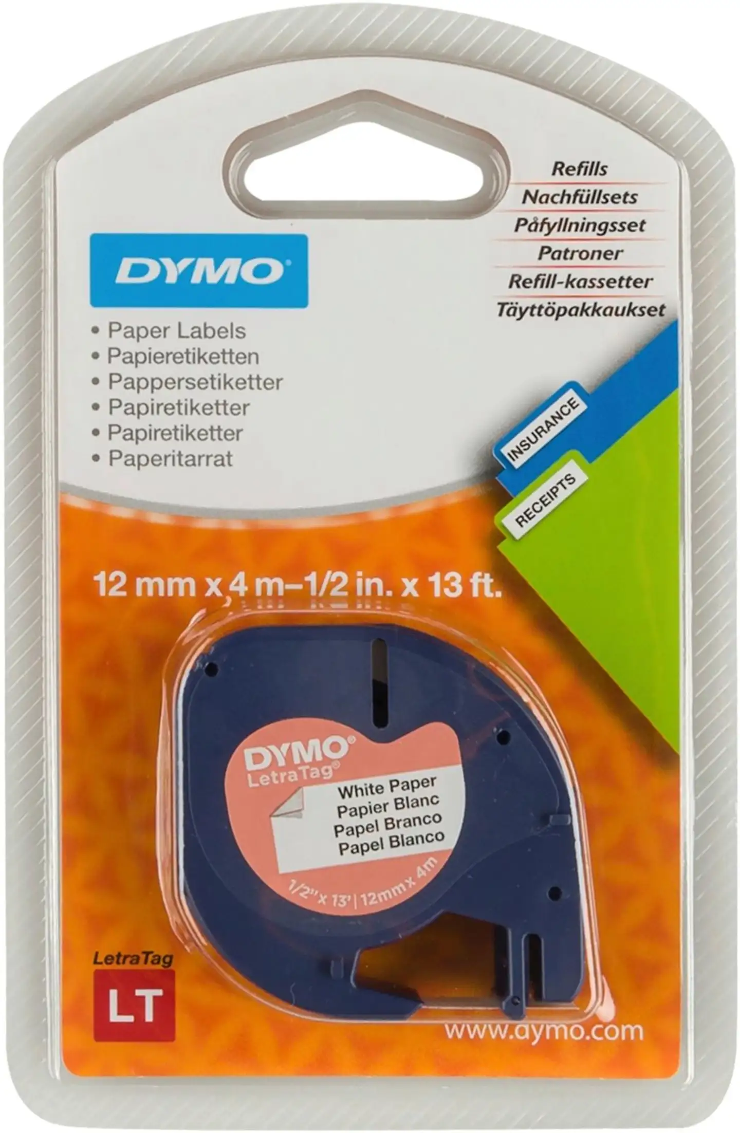 Dymo Letra Tag teippi 12mm 4m