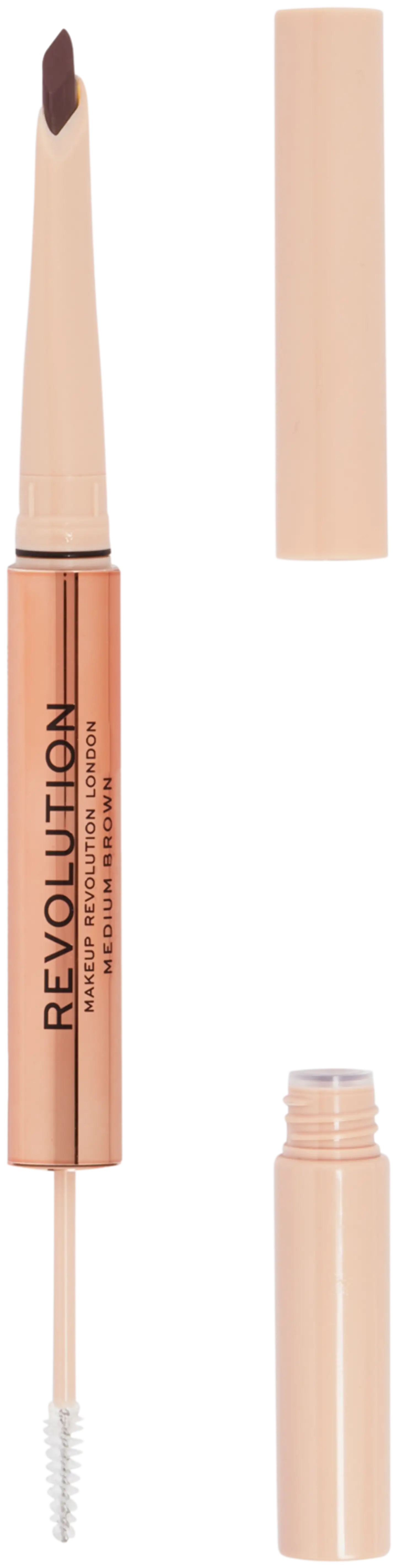 Revolution fluffy brow filter duo 2-in-1 kulmakynä 0,12g ja kulmageeli 1,0ml vaalea - Medium - 1