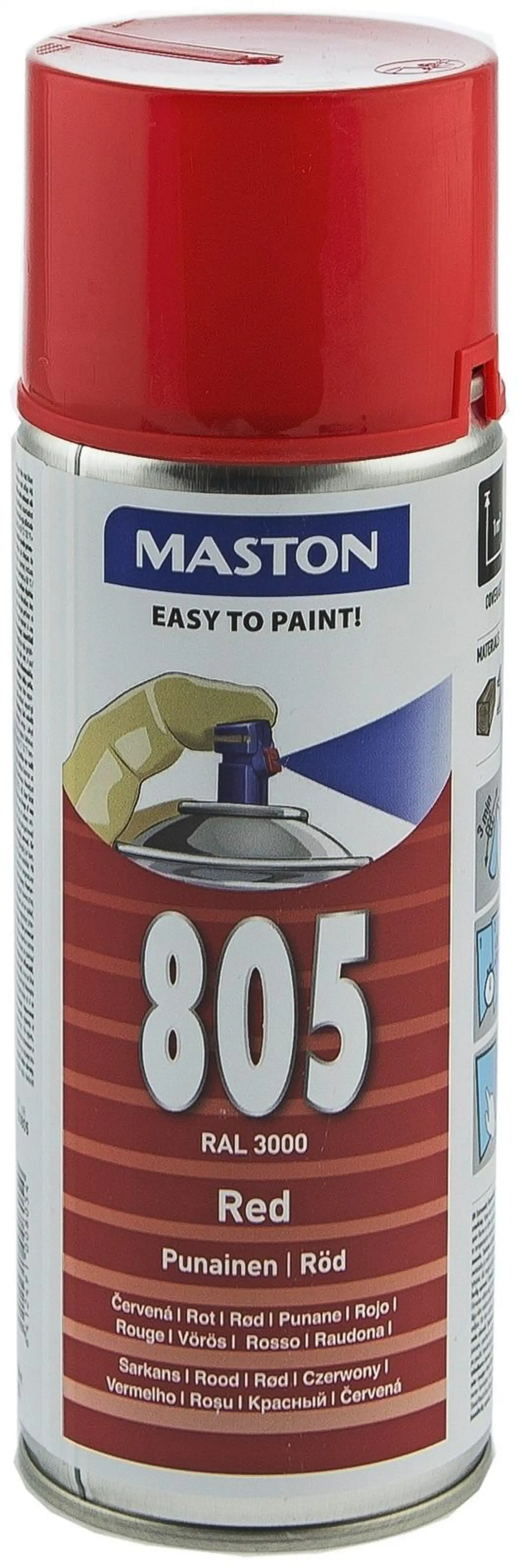 Maston spraymaali 805 400 ml punainen RAL3000 kiiltävä