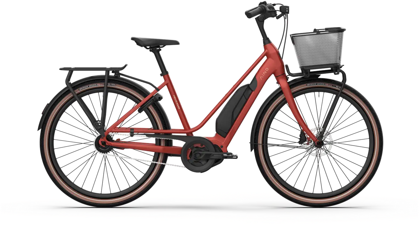 Helkama e-Aino 27,5" Kaupunkisähköpyörä 5-vaihdetta runko 48 cm punainen - 1