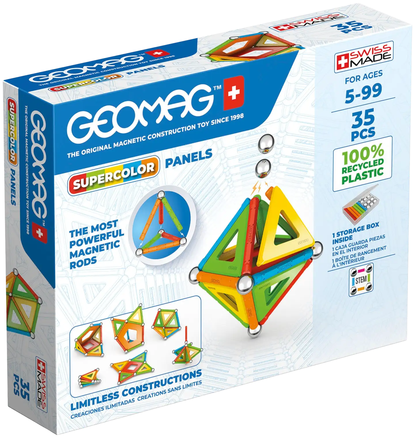 Geomag Supercolor Panels magneettinen rakennussarja 35 osaa - 1