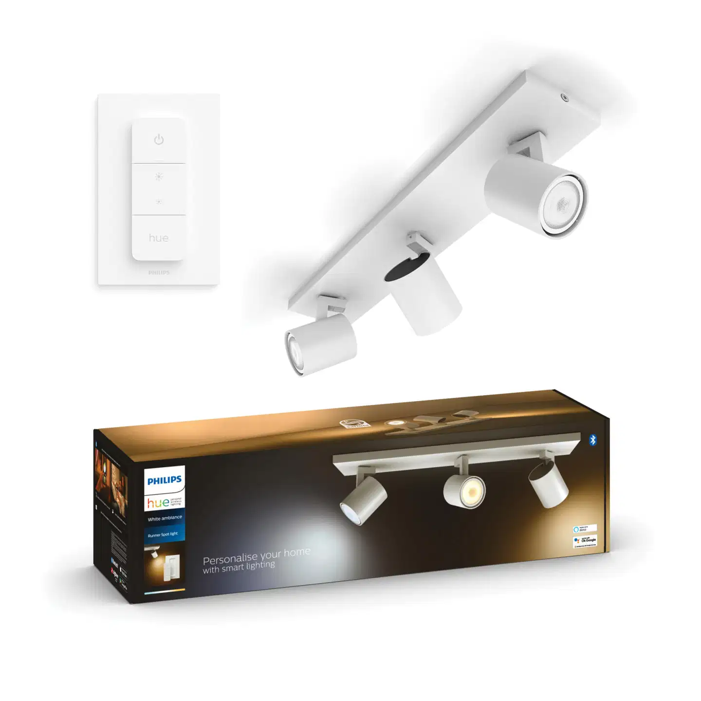 Philips Hue Runner -kohdevalaisin kolmella spotilla 4.2W 2200-6500K 400LM valkoinen - 3