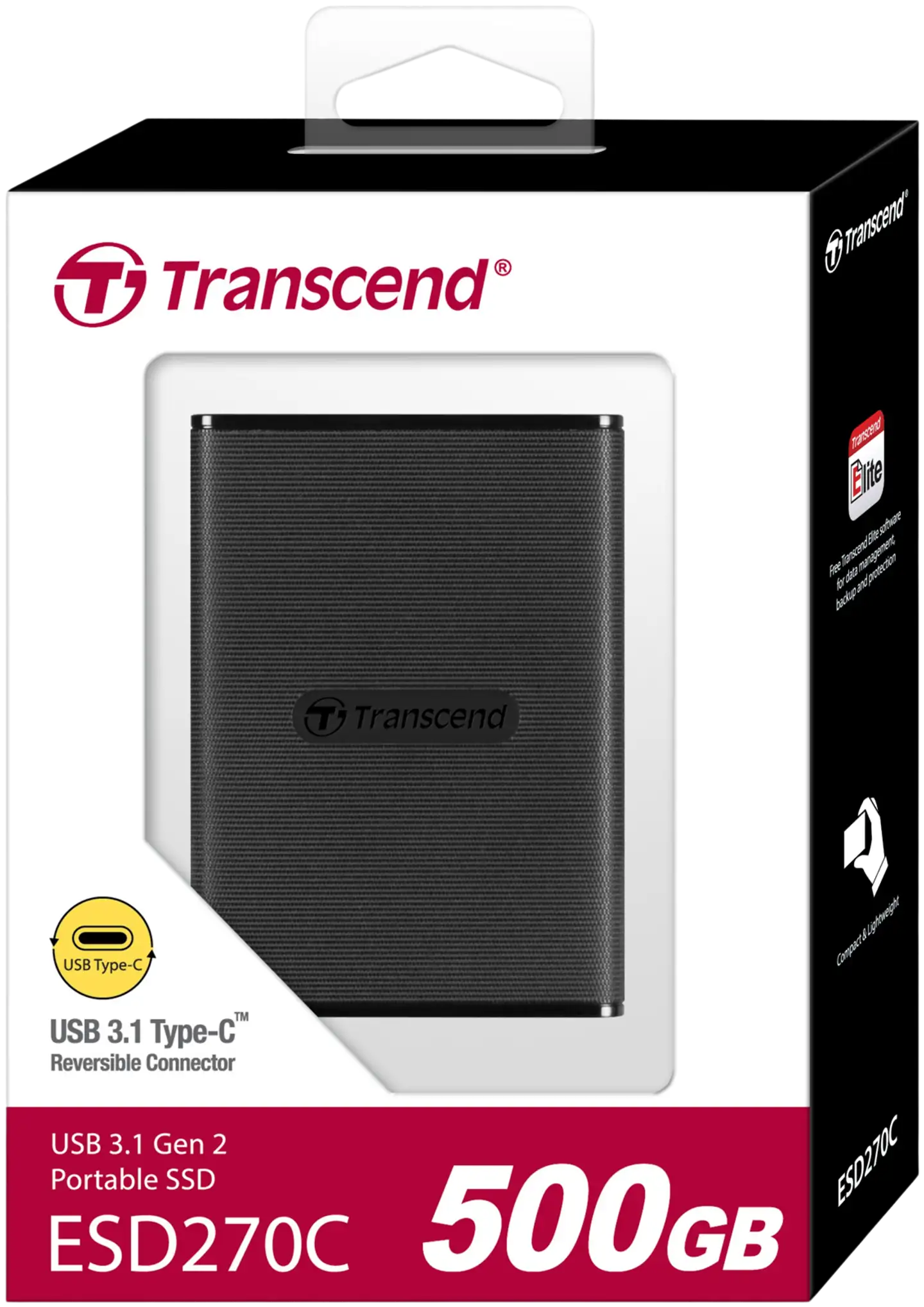 Transcend ulkoinen SSD-kiintolevy USB Type-C 500 GB ESD270C - 2