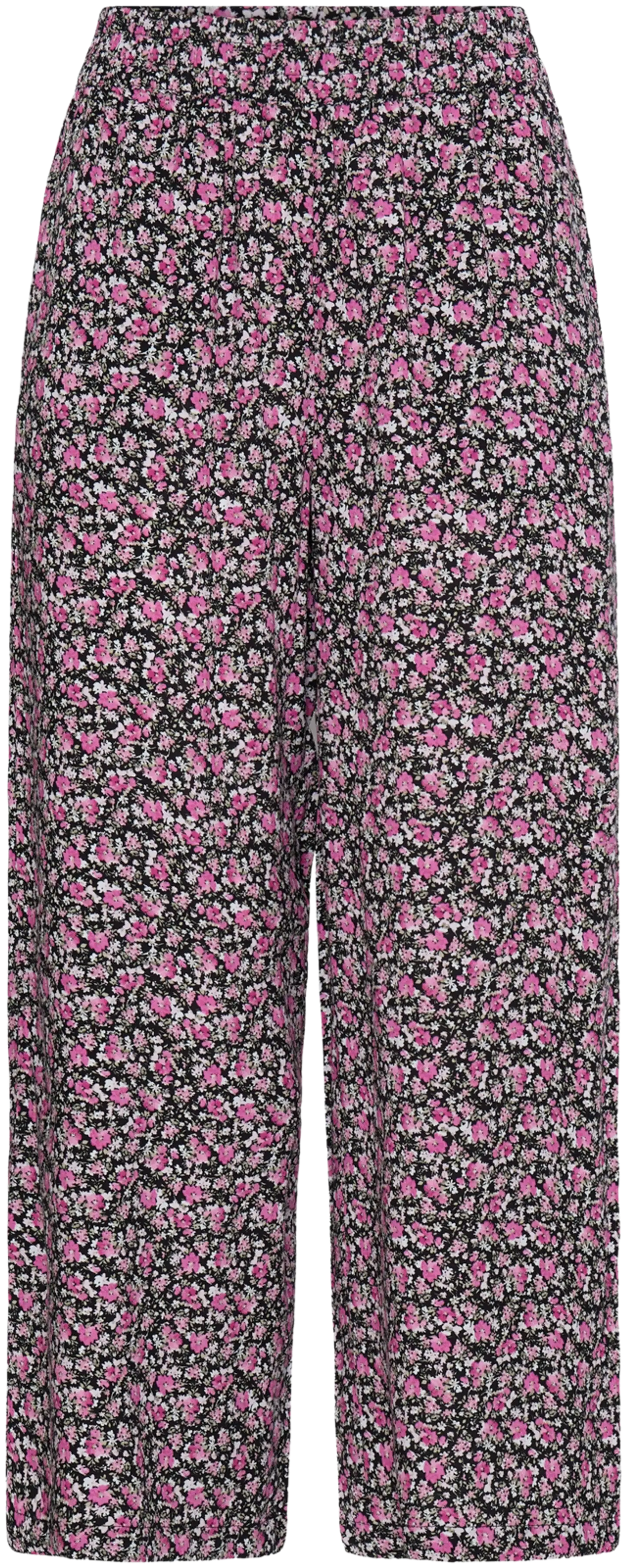 B.young naisten housut Bymmjoella crop - BLACK/PINK DITSY - 1