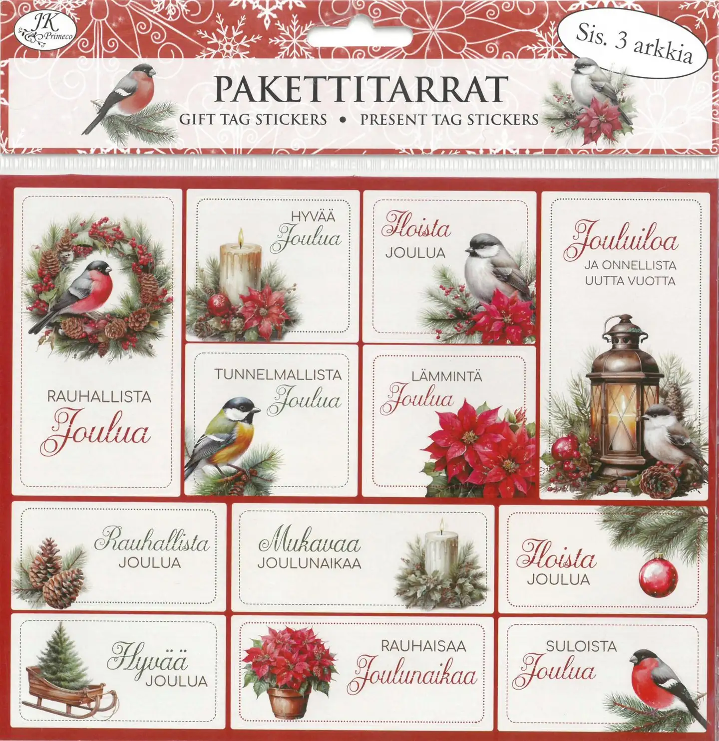 J.K. Primeco pakettitarra Joululinnut 3ark