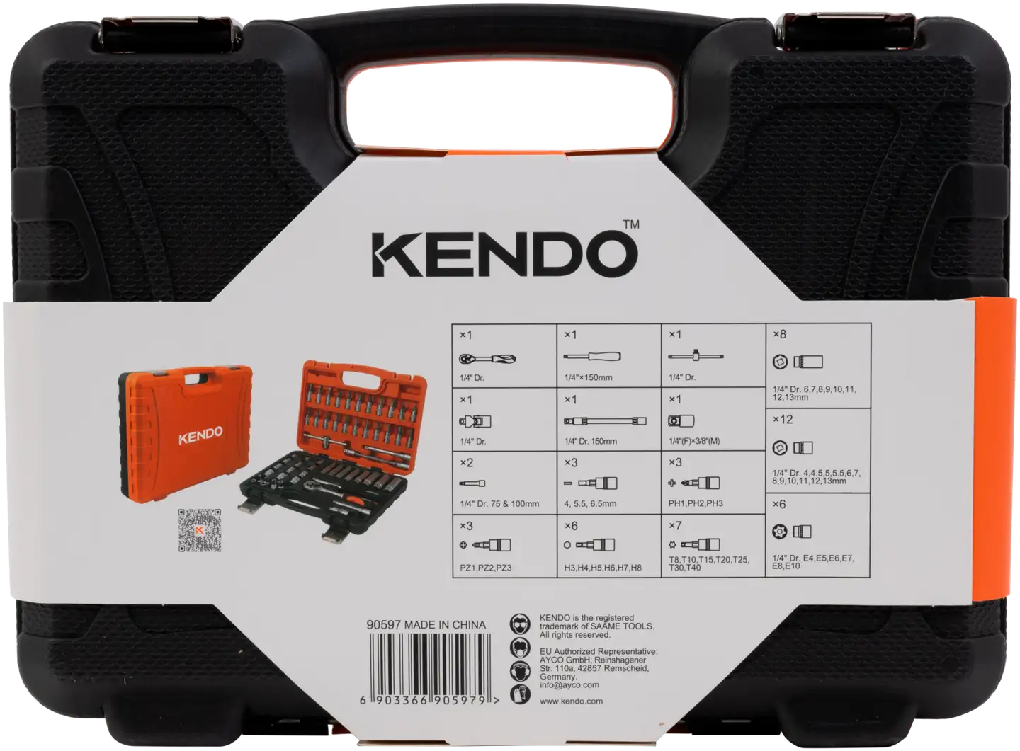 Kendo hylsysarja 56-os 1/4" - 4