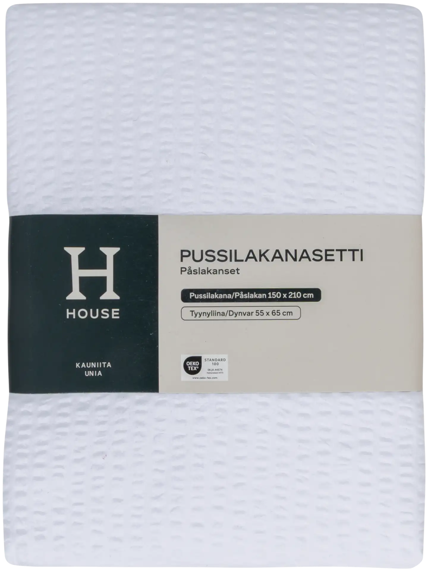House pussilakanasetti Seersucker 150x210 cm valkoinen - 2