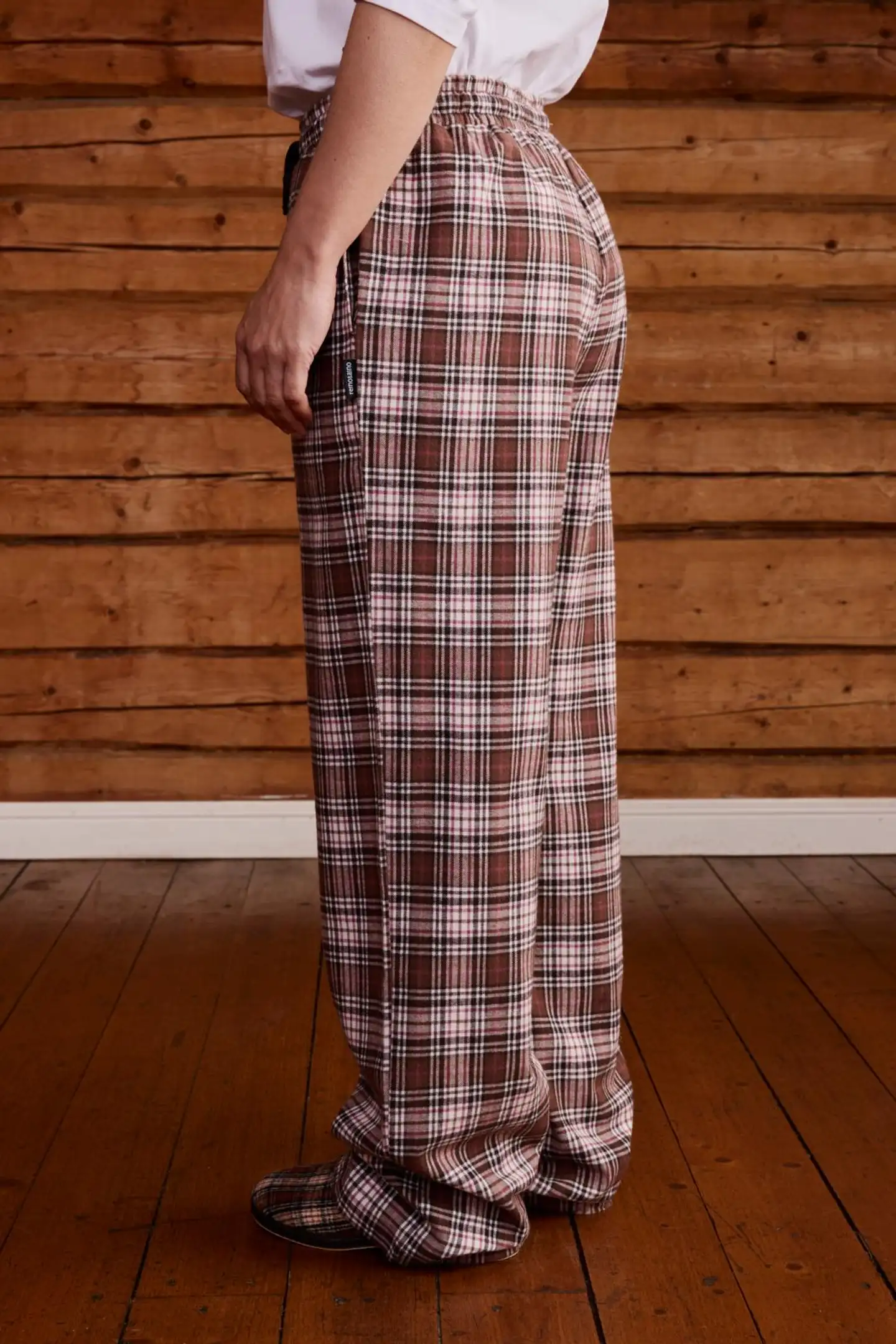 Reino&Aino naisten flanellipyjamahousut Aino - Brown check - 4