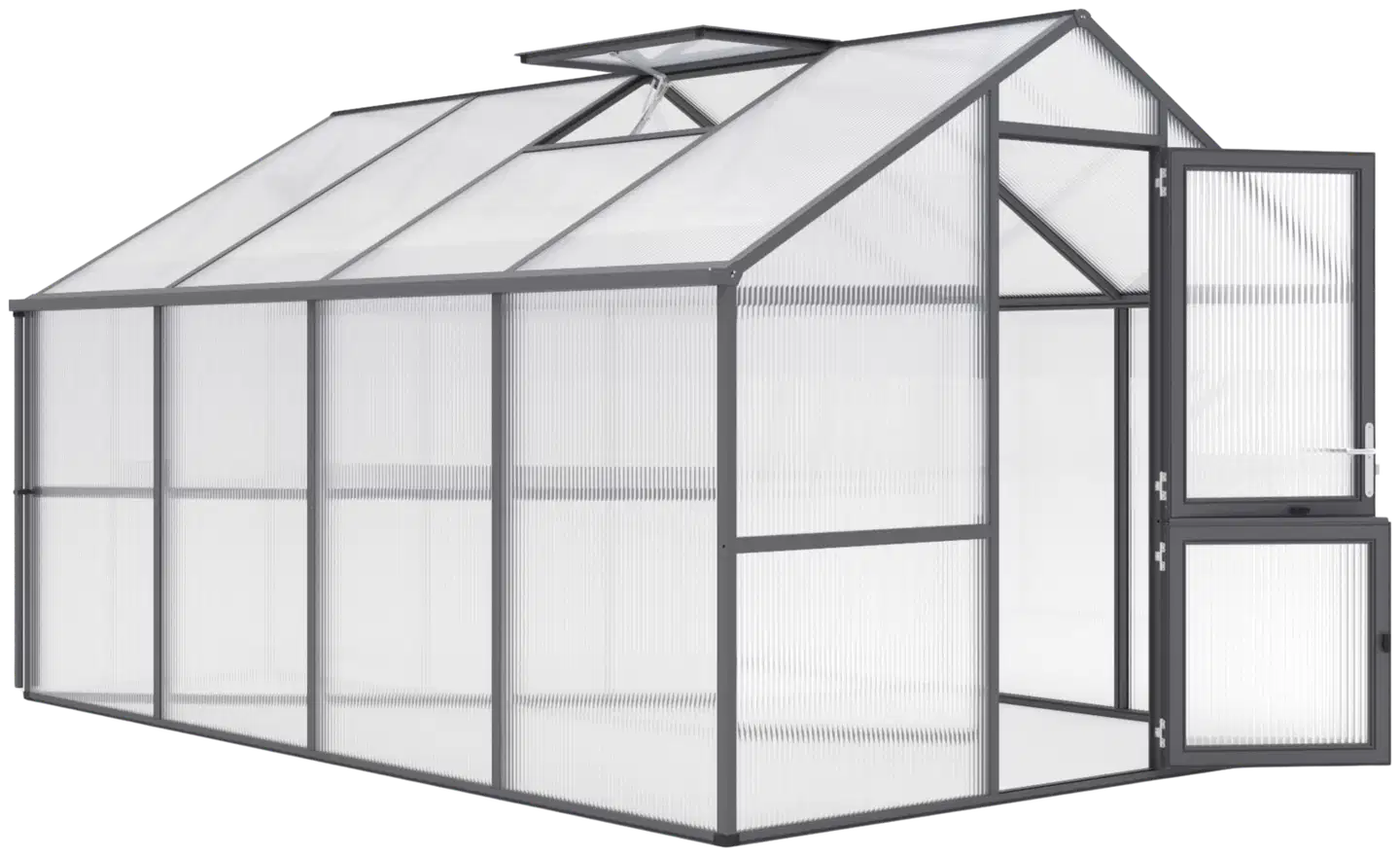 Kreative Gartentechnik kasvihuone Nelke IV 12,74 m2 antrasiitinharmaa - 1