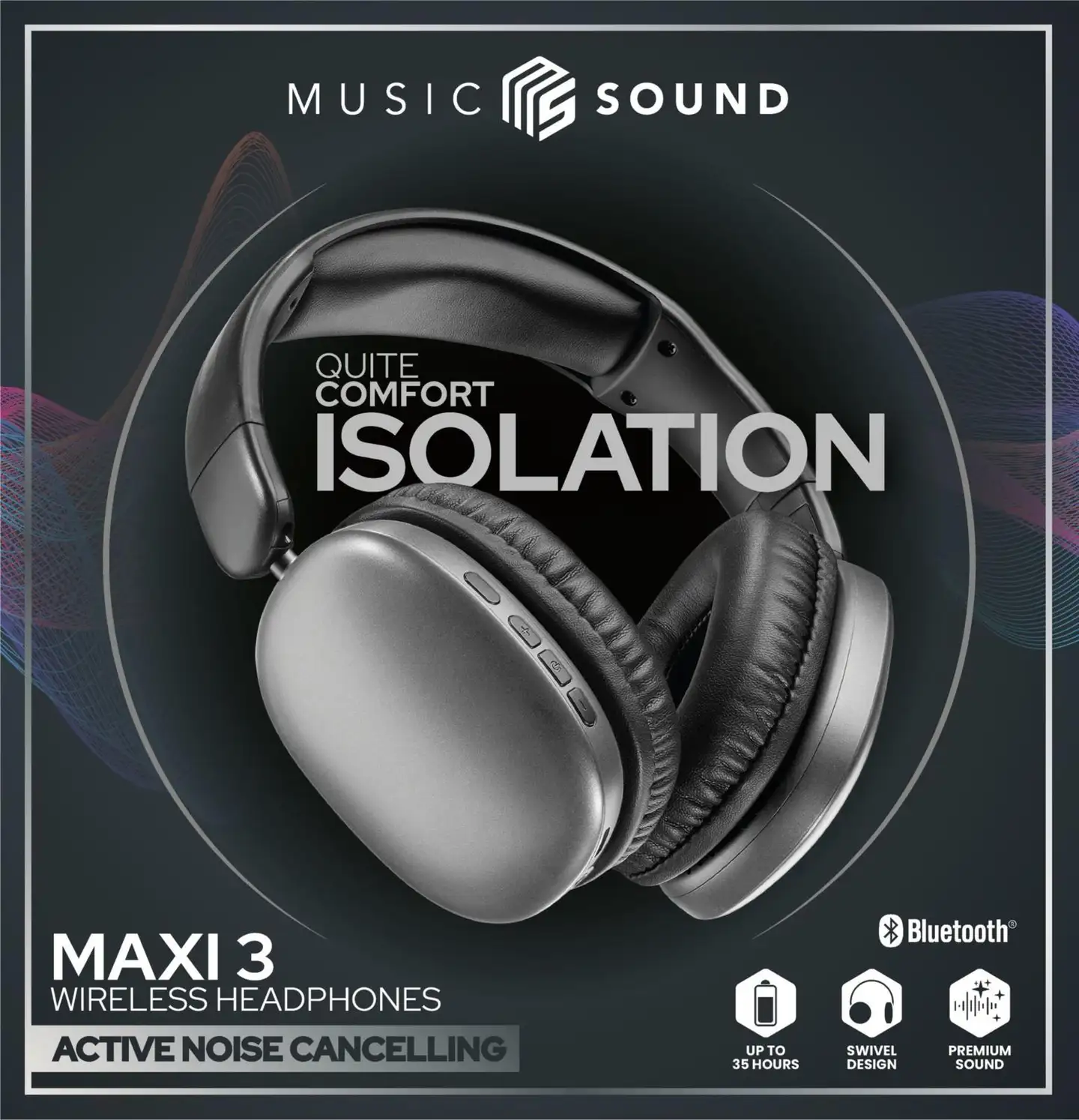 MusicSound langattomat vastamelukuulokkeet Maxi 3 musta - 2