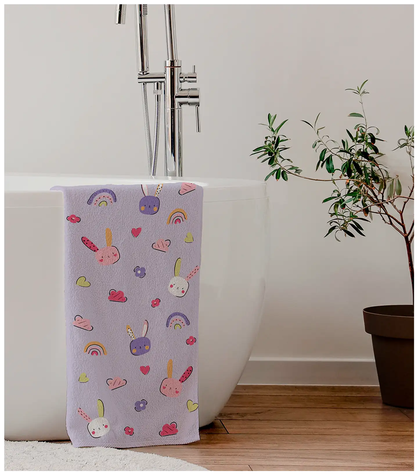 Ciraf lasten kylpypyyhe Bunny 70x140 cm liila - 3
