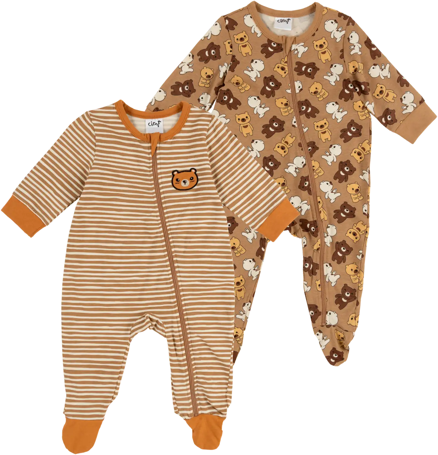 Ciraf vauvojen pyjama nalle 250B244108 2-pack - TANNIN - 1