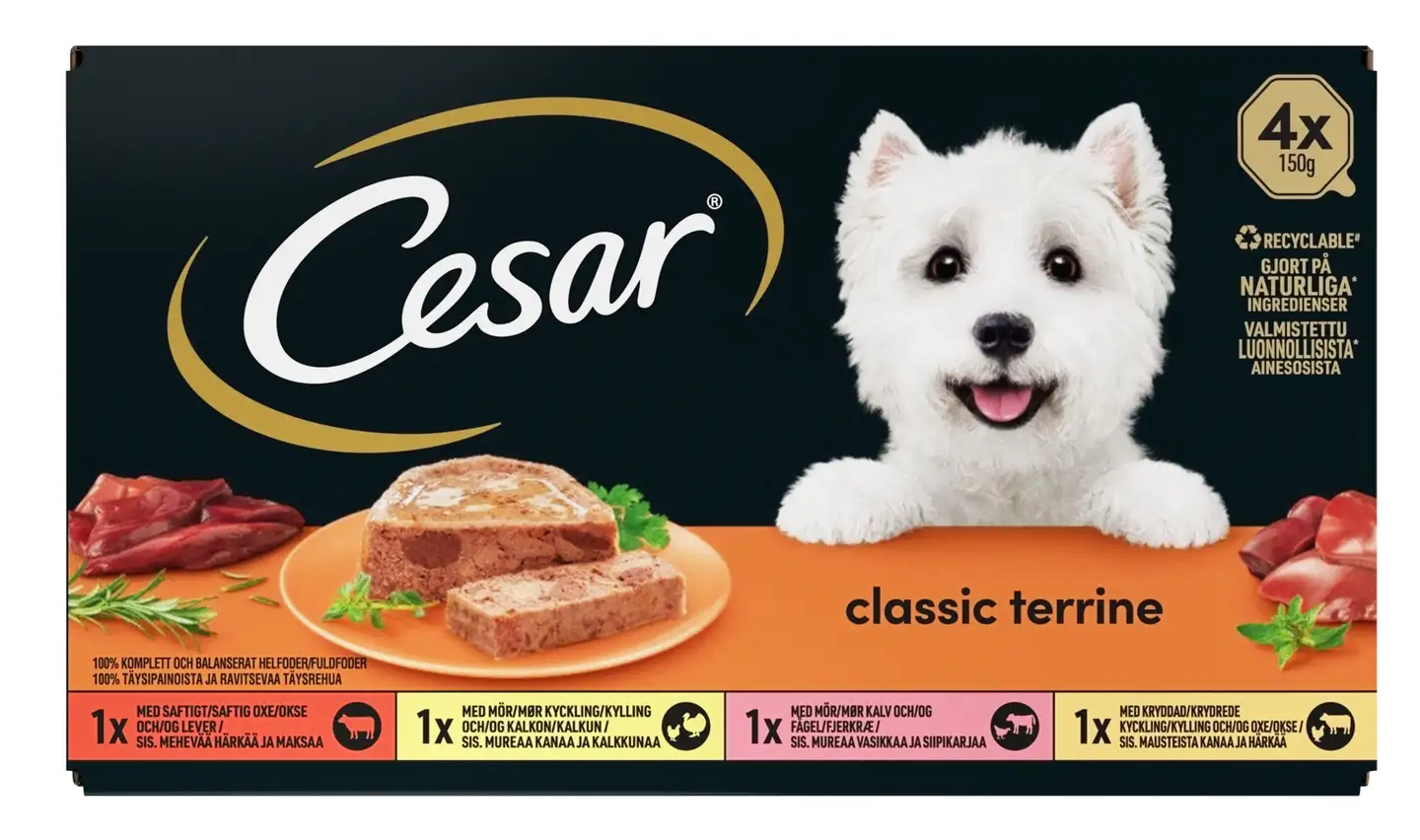 Cesar Classics Selection 4x150g murekelajitelma