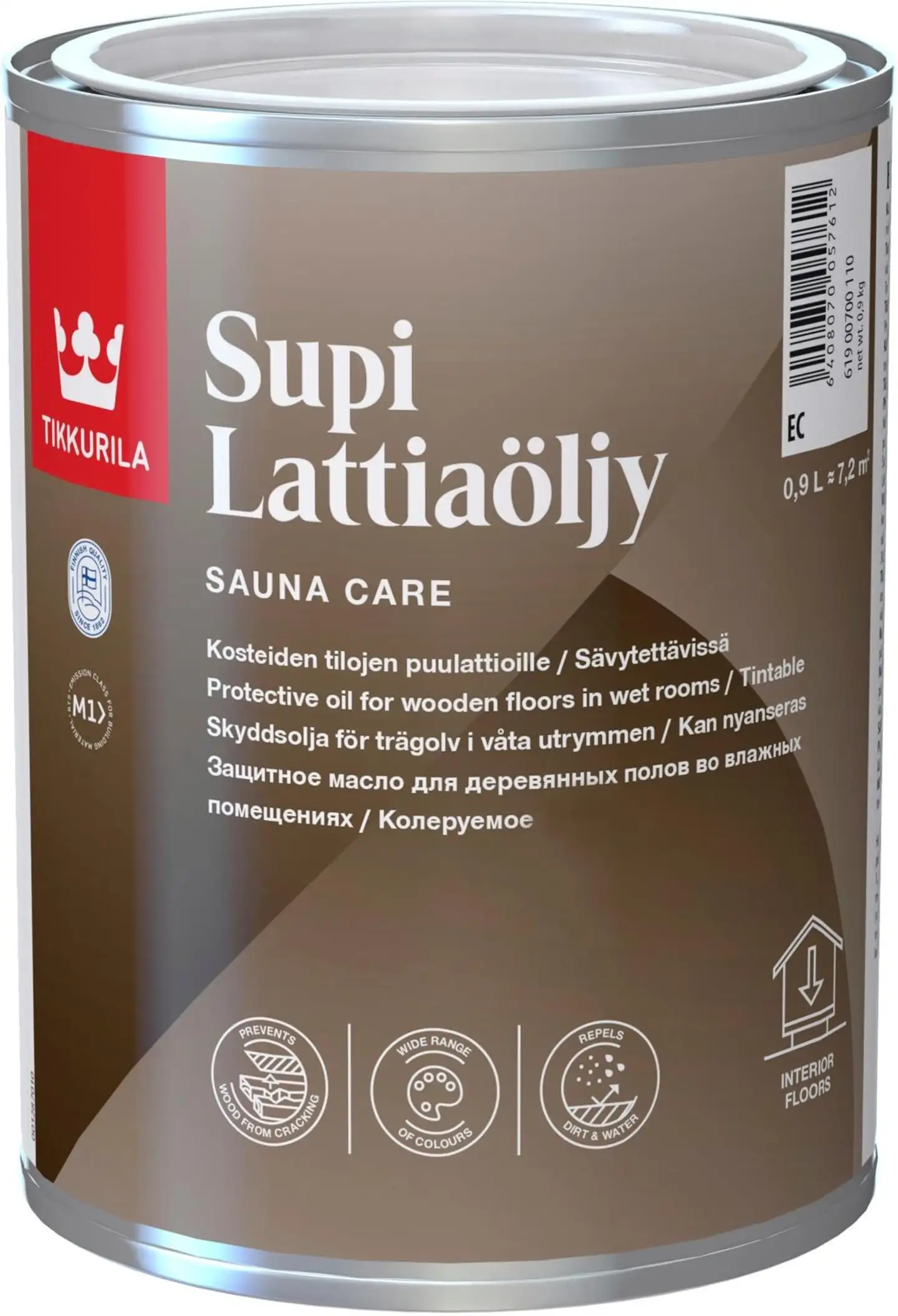 Tikkurila Supi lattiaöljy 0,9l EC sävytettävissä