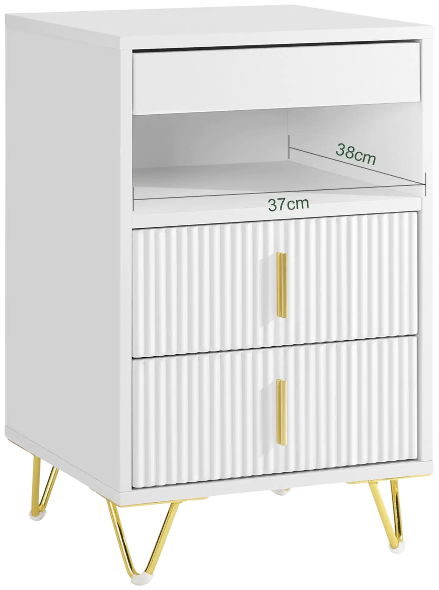 SoBuy yöpöytä valkoinen FBT168-W - 3