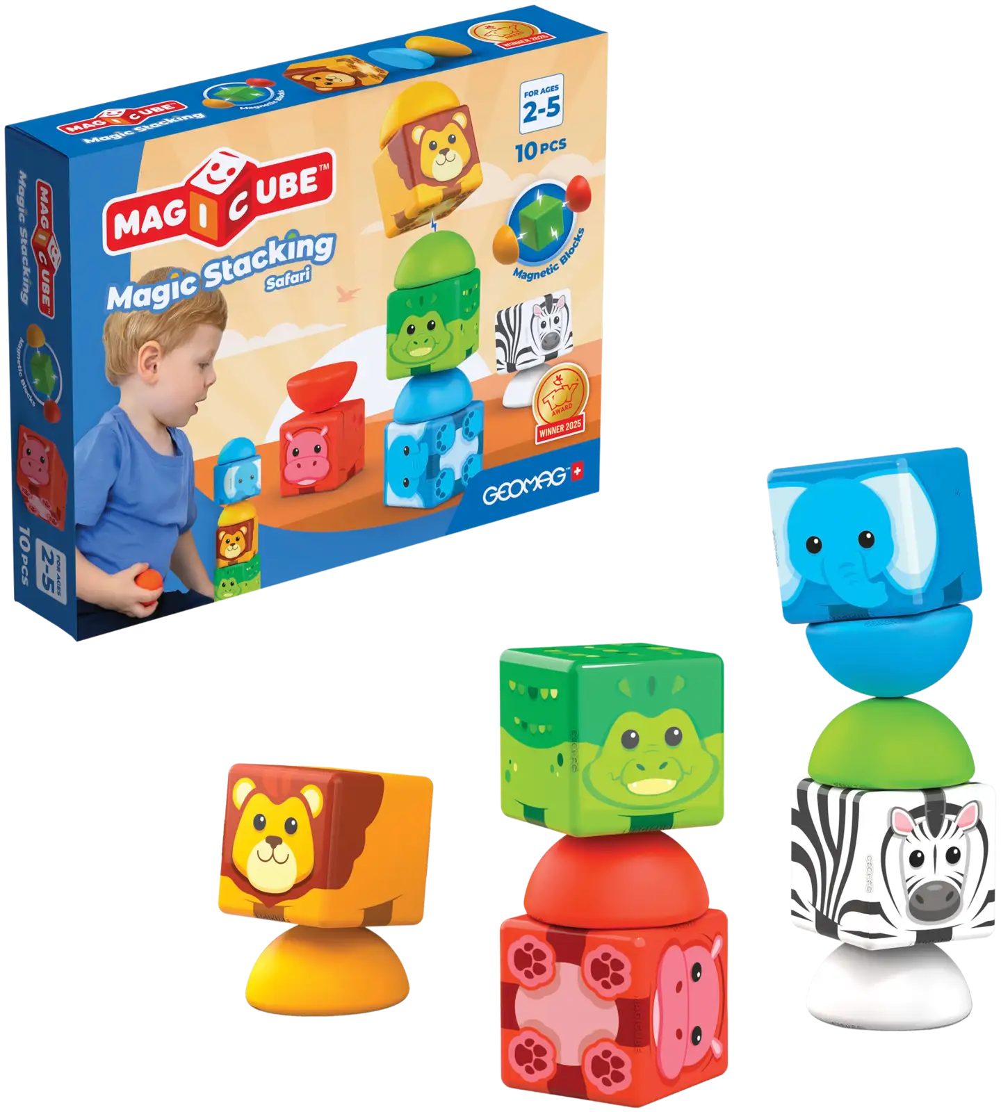Geomag Magicube Stacking Safari -Rakennussetti - 1