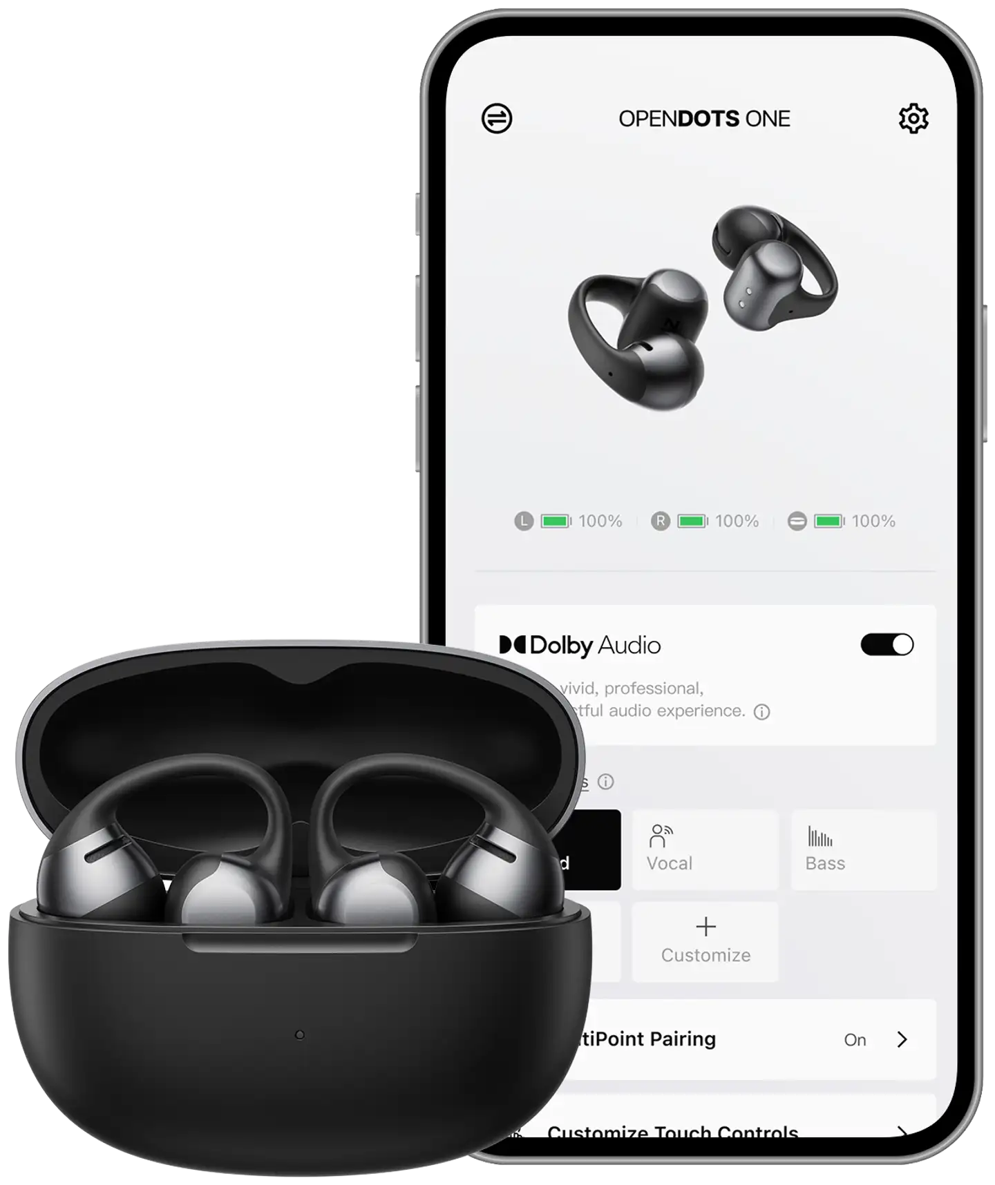 Shokz langattomat avoimet kuulokkeet OpenDots One musta - 6