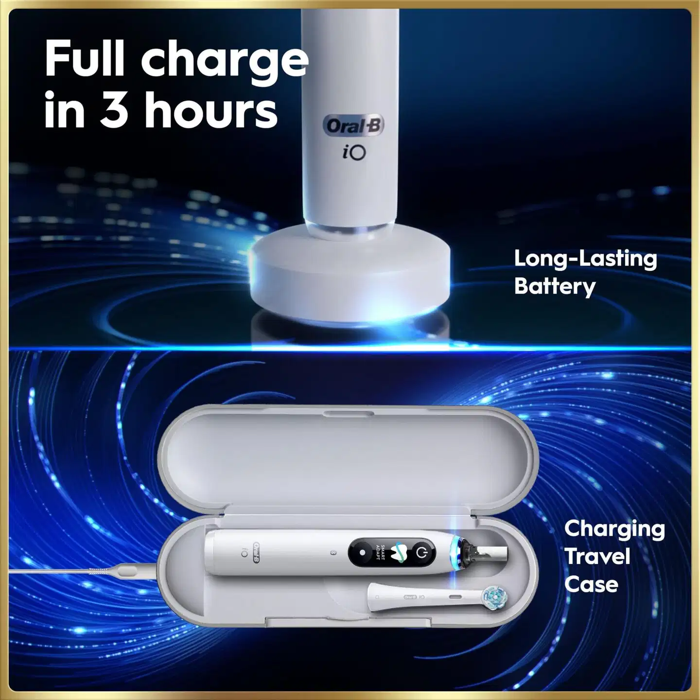Oral-B iO9 White Alabaster sähköhammasharja + lataava matkakotelo + hammasharjateline + lisävaihtoharja - 13