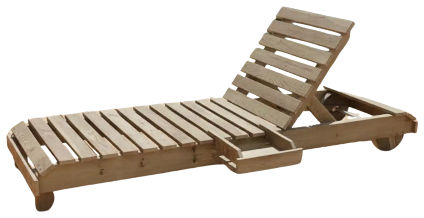 Nojata aurinkosänky 205cm, kestopuu vihreä - 4