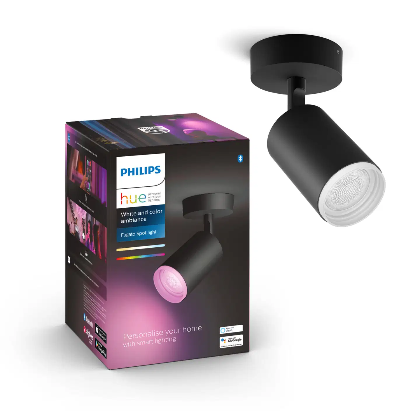 Philips Hue Fugato -kohdevalaisin 4.2W 2000-6500K 400LM musta - 3